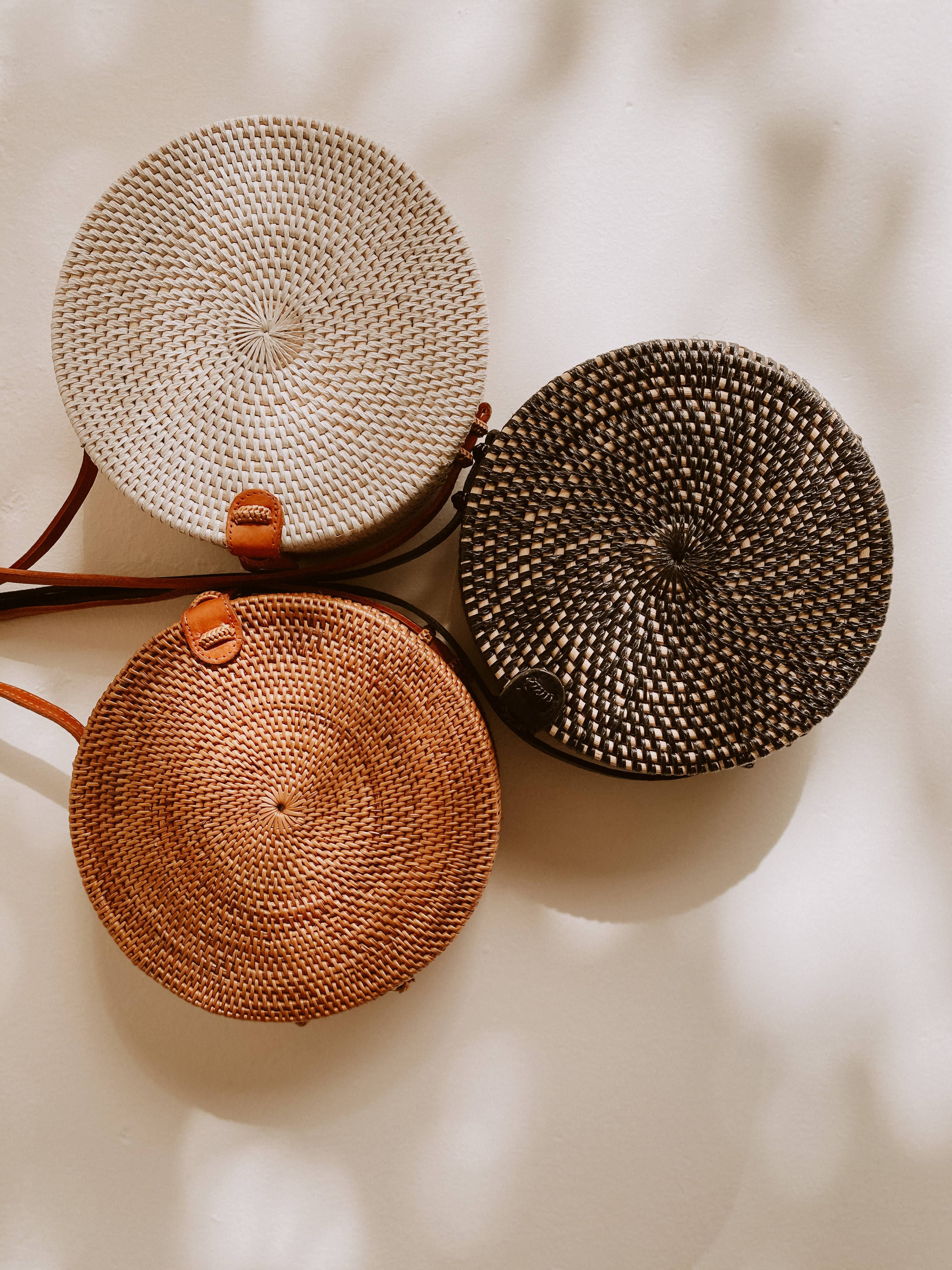 Round Rattan Purse