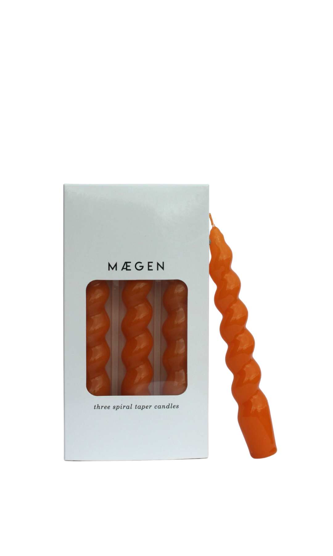 MÆGEN Spiral Taper Candles - 3 Pack - Tangerine