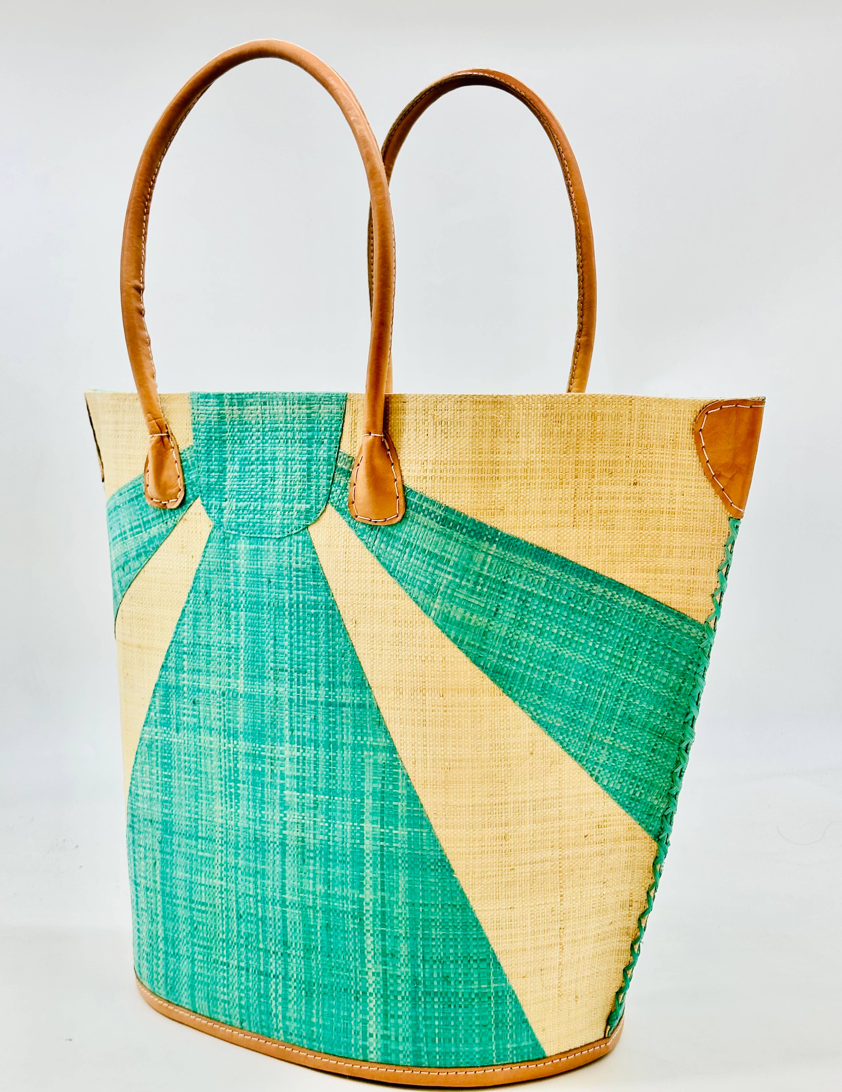 Sunburst Large Straw Tote Bag