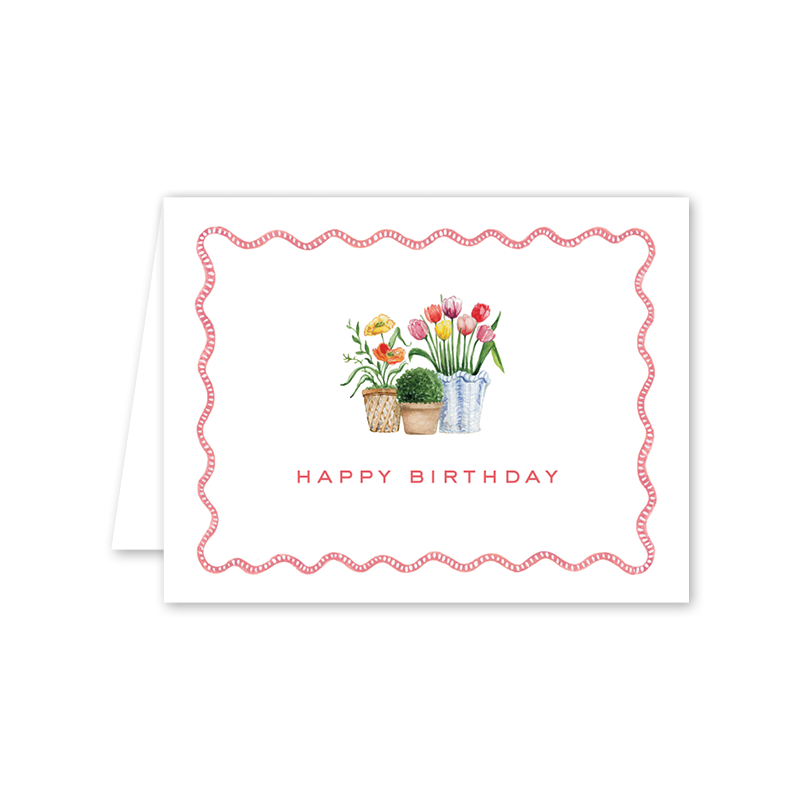 Flower Cart Tulips Birthday Card