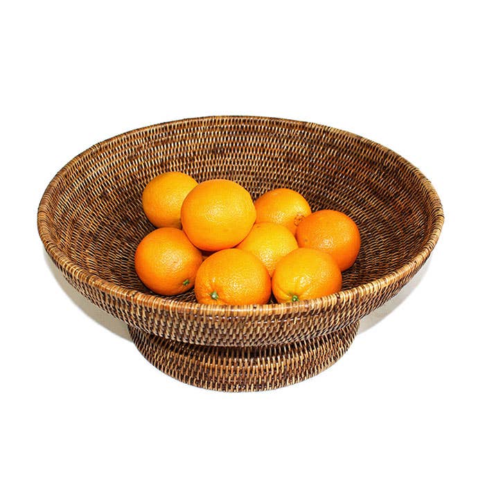 Round Pedestal Fruit  Basket  - 17.75x7'H