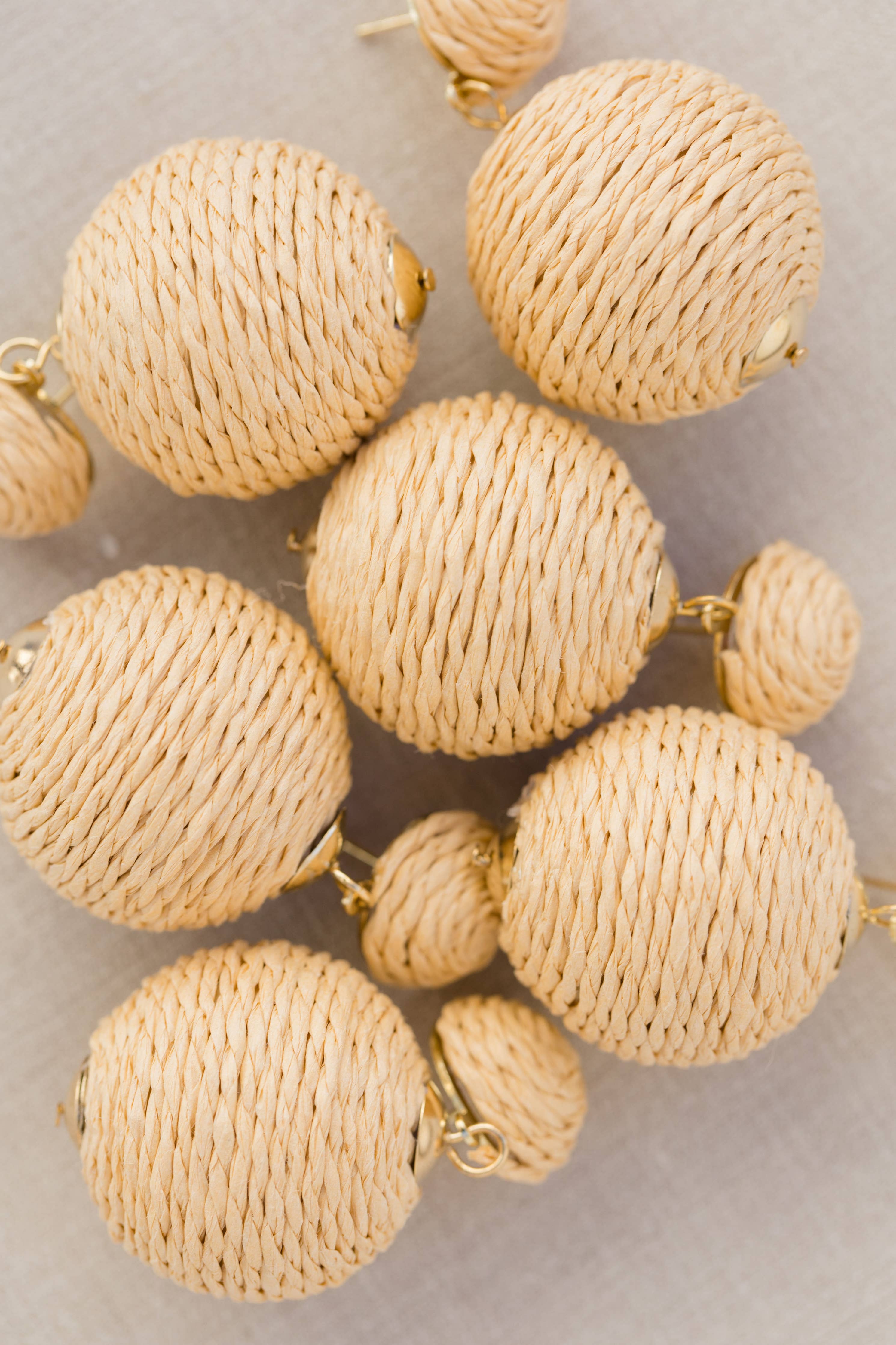 Natural Lido Pom Pom Statement Earrings