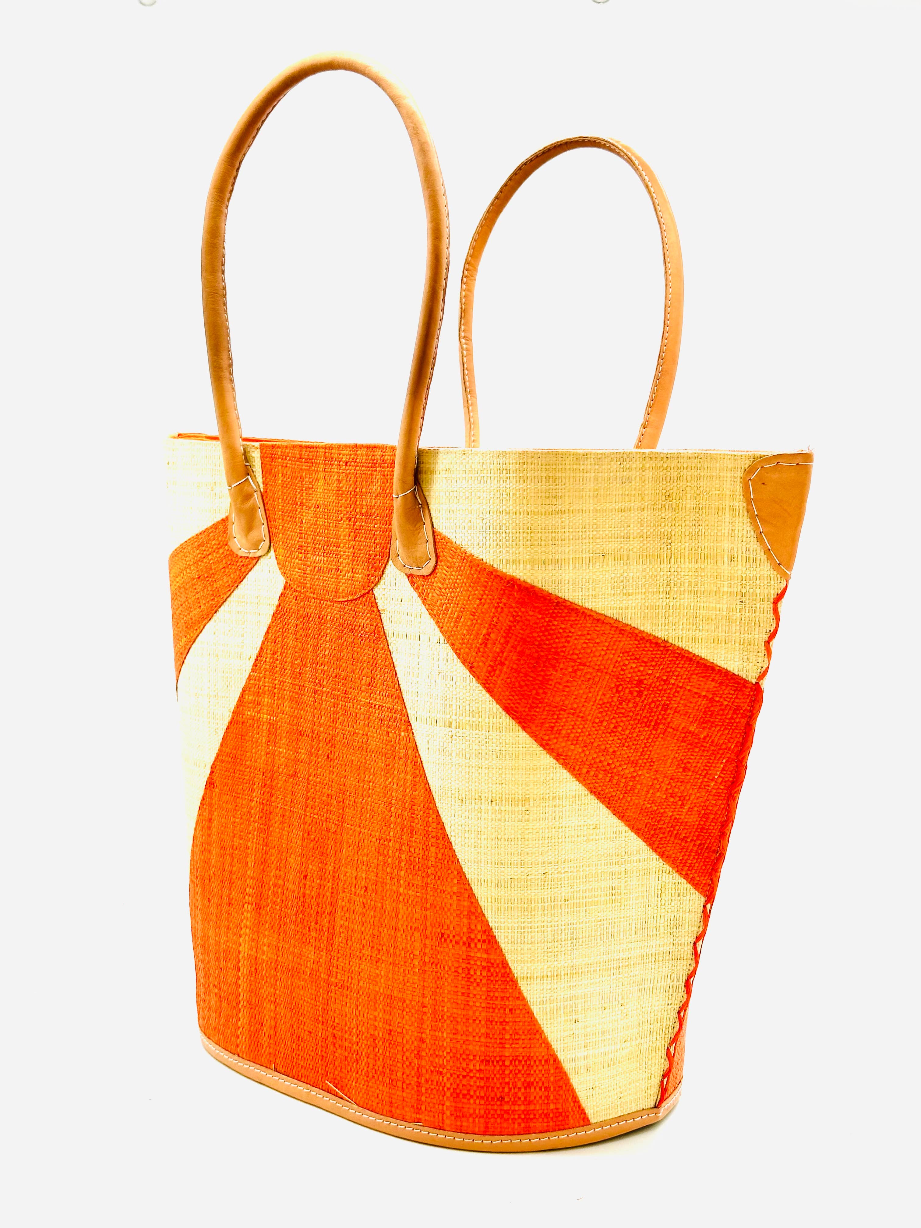 Sunburst Large Straw Tote Bag