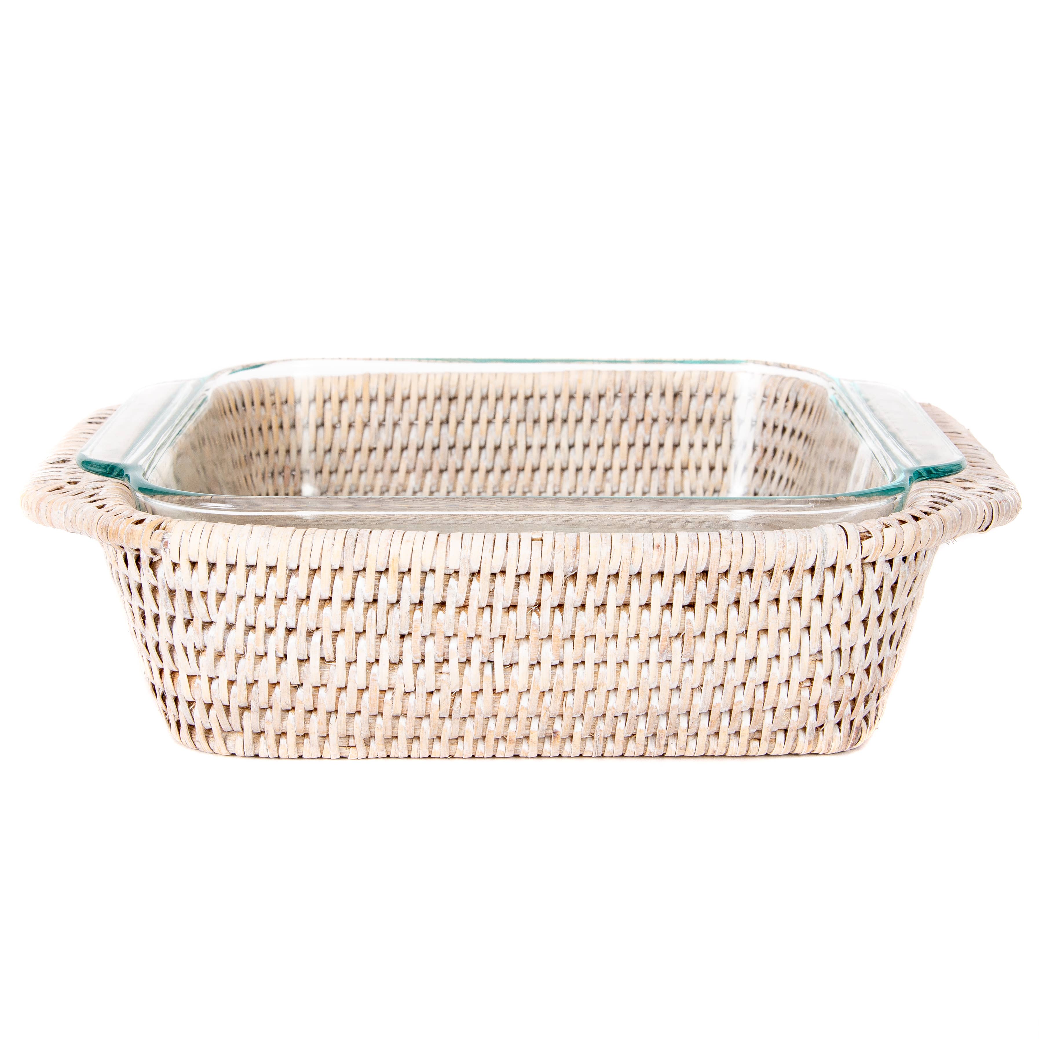 Artifacts Rattan Square Baker Basket with Pyrex