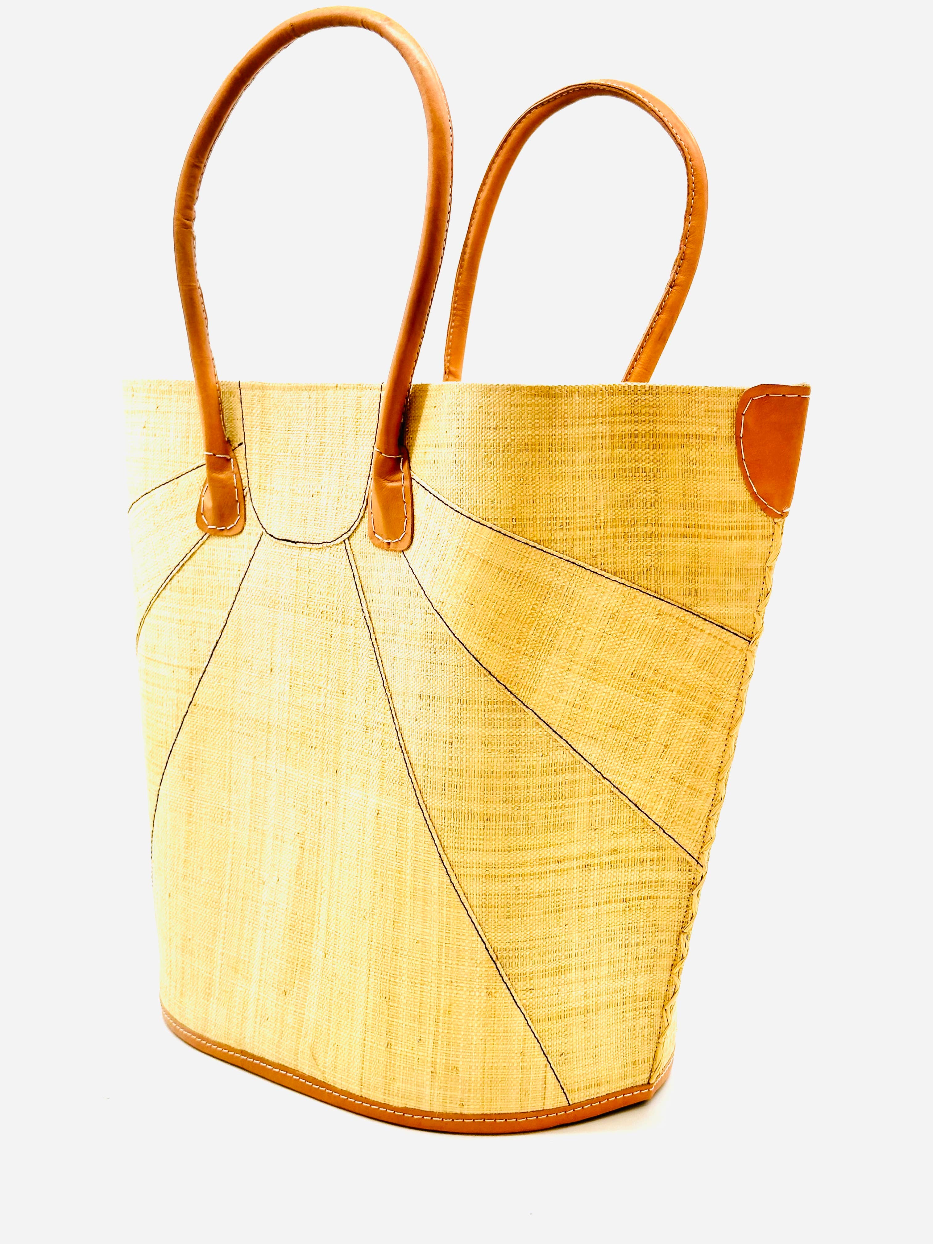 Sunburst Large Straw Tote Bag