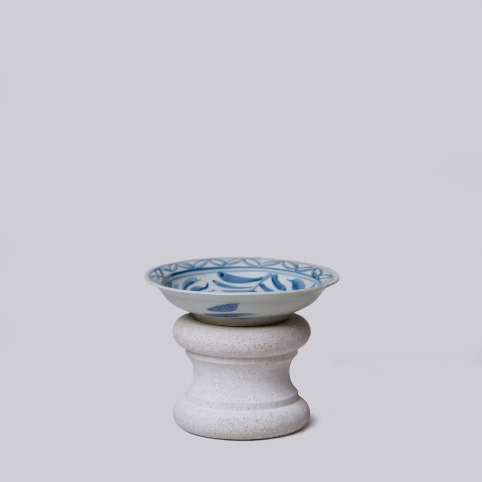 Small Blue and White Porcelain Floral Dish