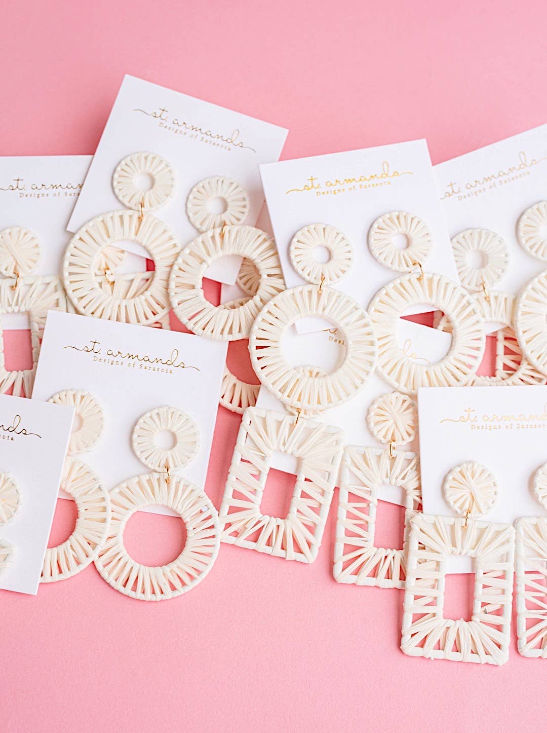 Calypso Raffia Statement Circle Earrings