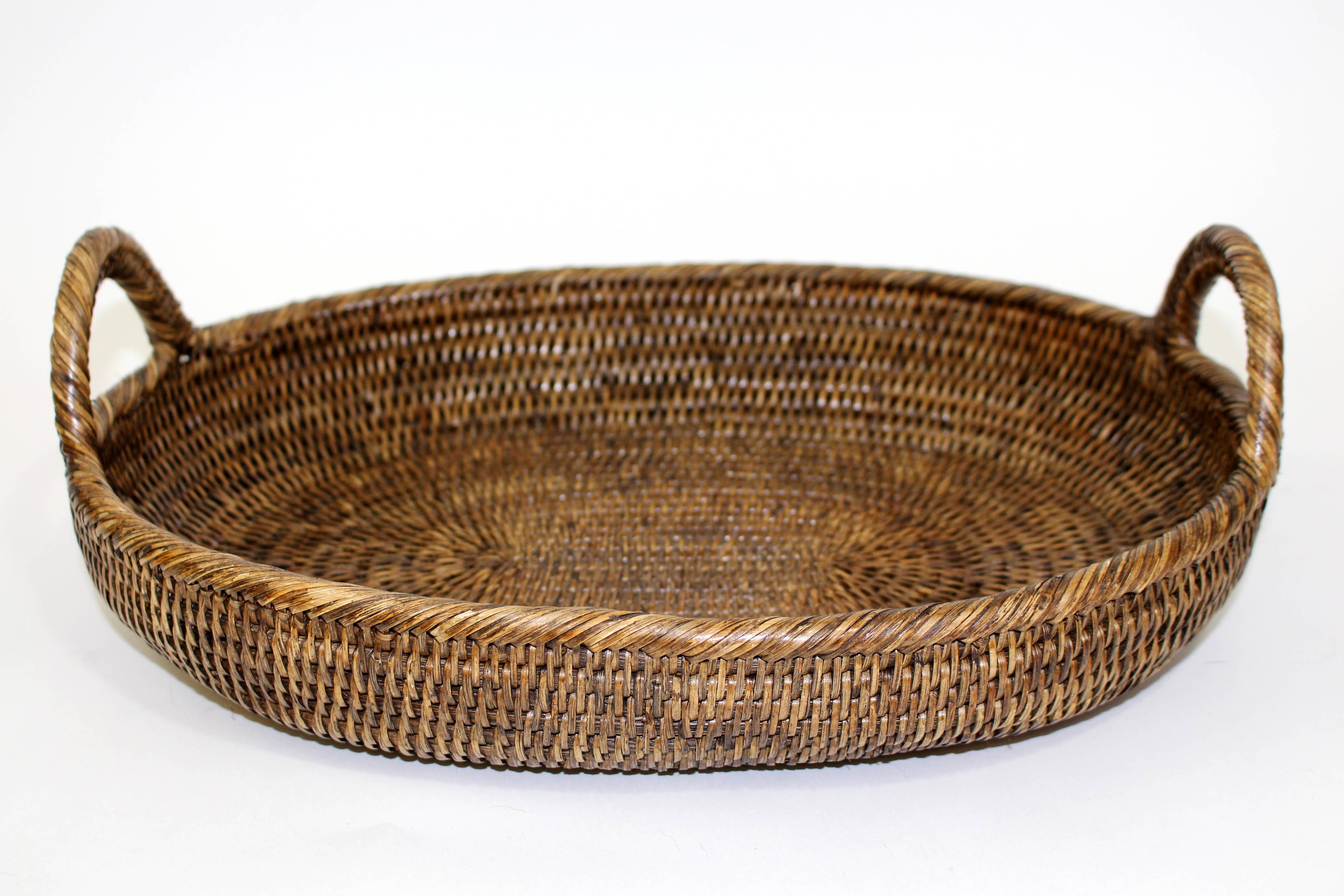 Oval Tray with Loop Handles - 16x13x2.5(5)'H