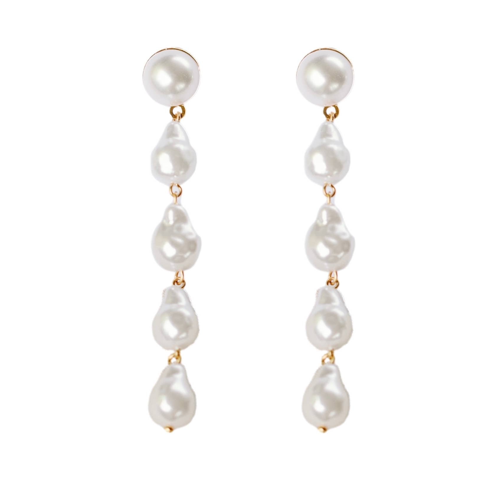 Natural Pearl Statement Drop Earrings