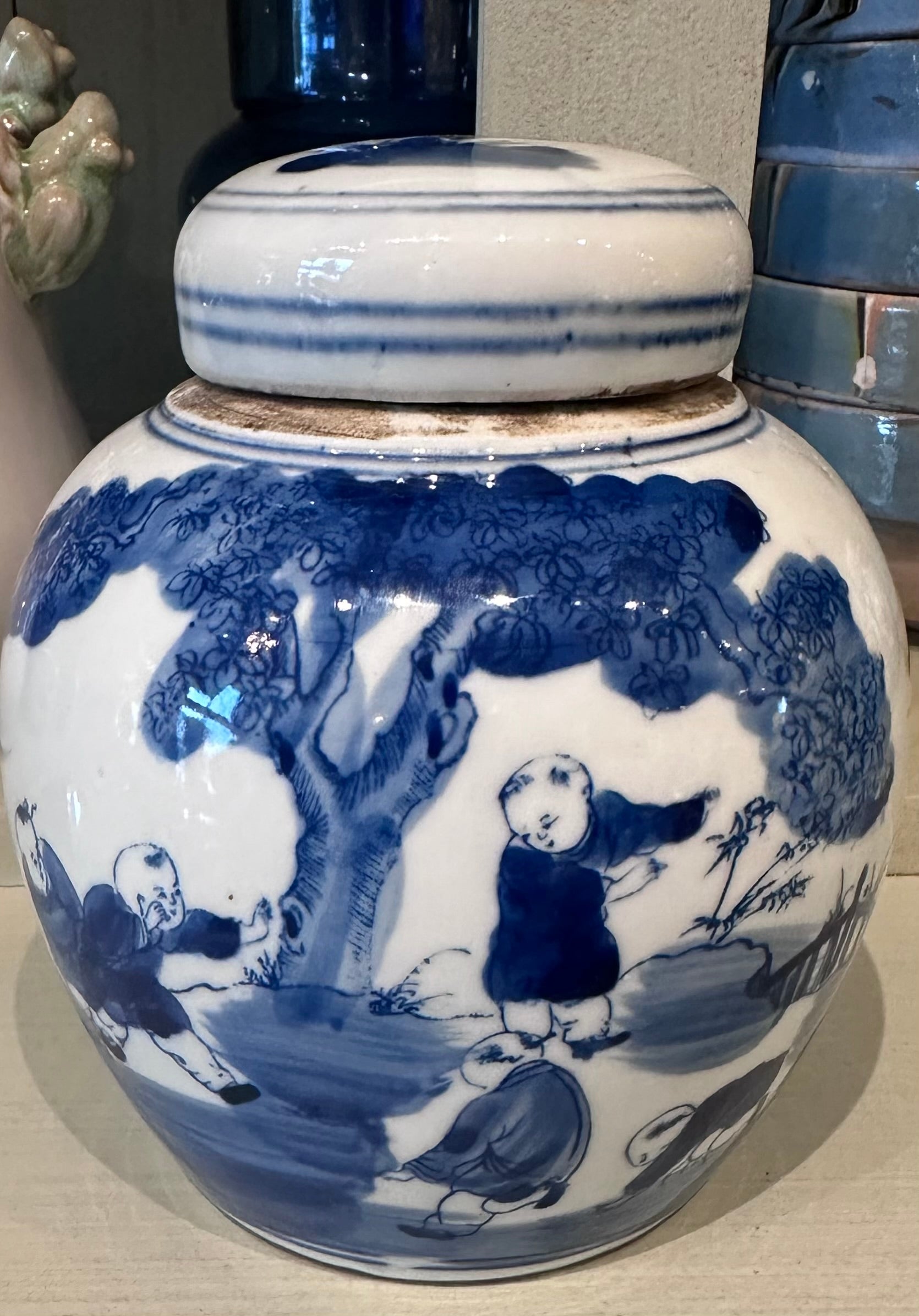 Blue and White Jar with Figures