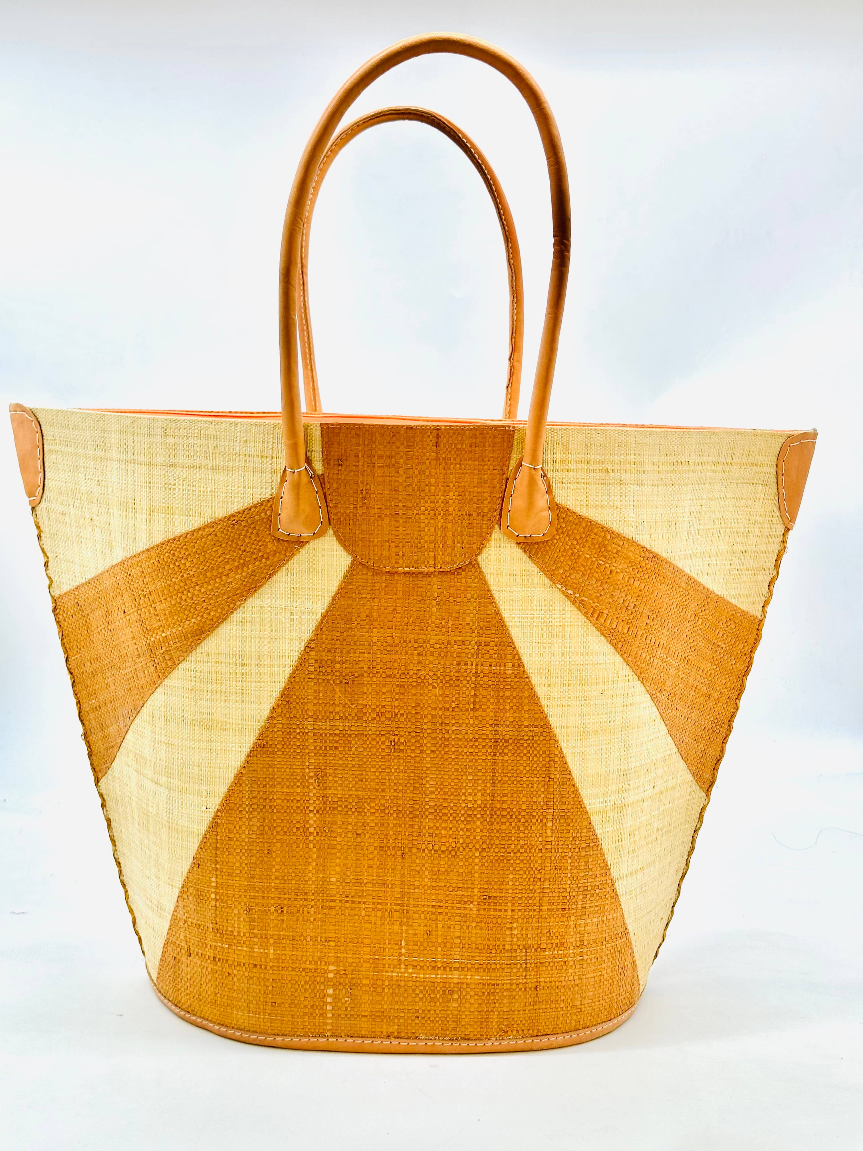 Sunburst Large Straw Tote Bag