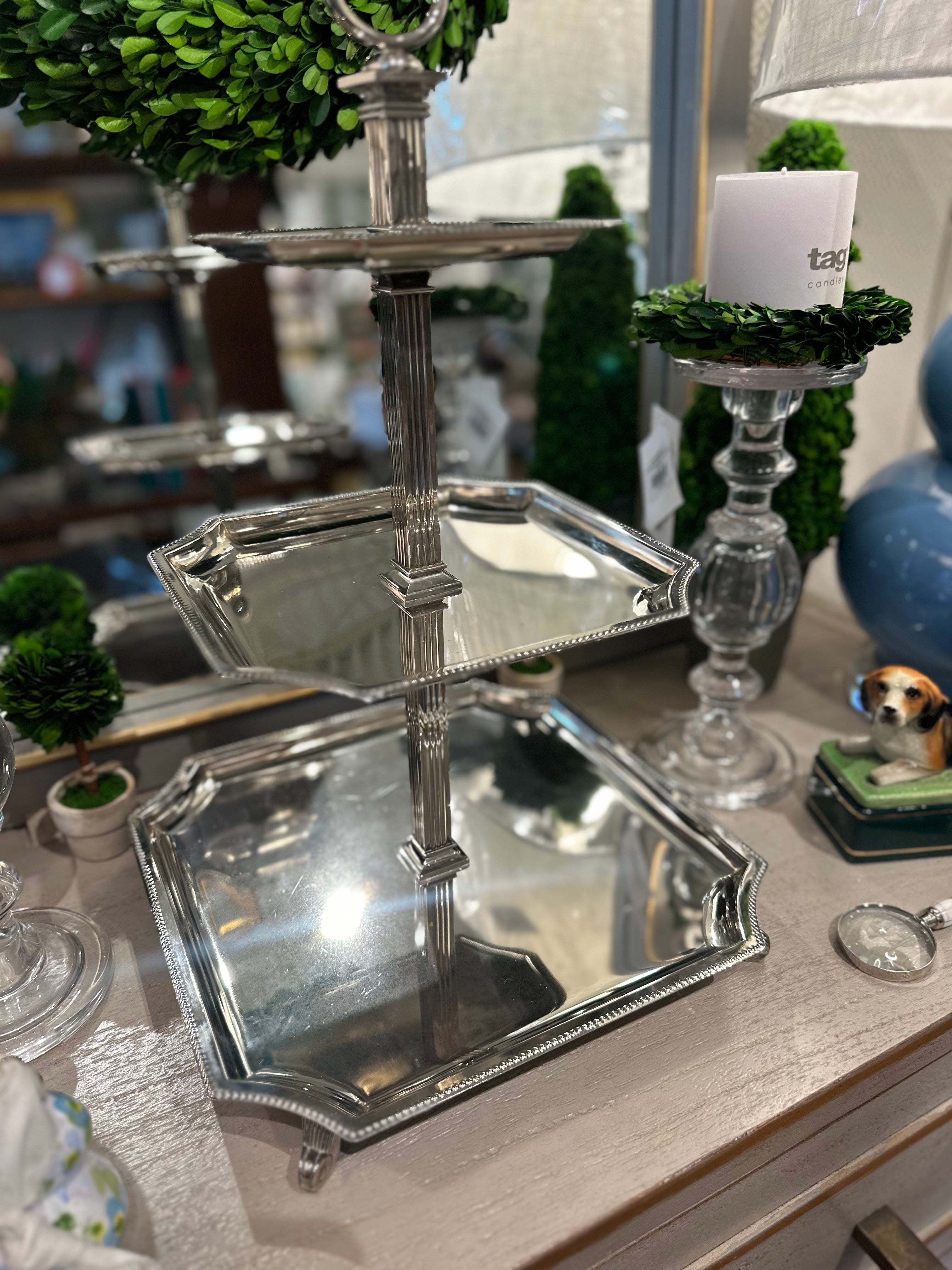 Silver Plated 3 Tier Tray