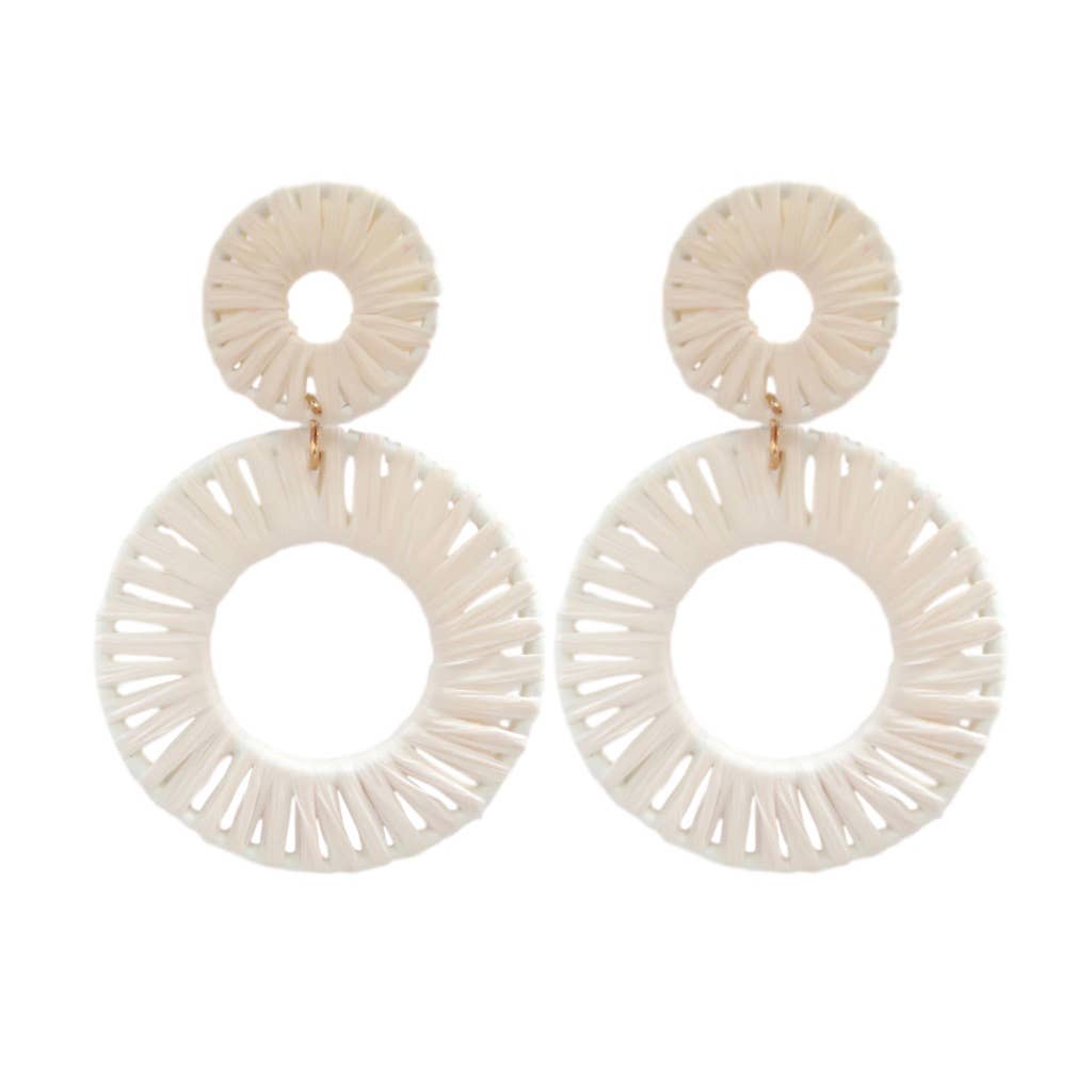 Calypso Raffia Statement Circle Earrings