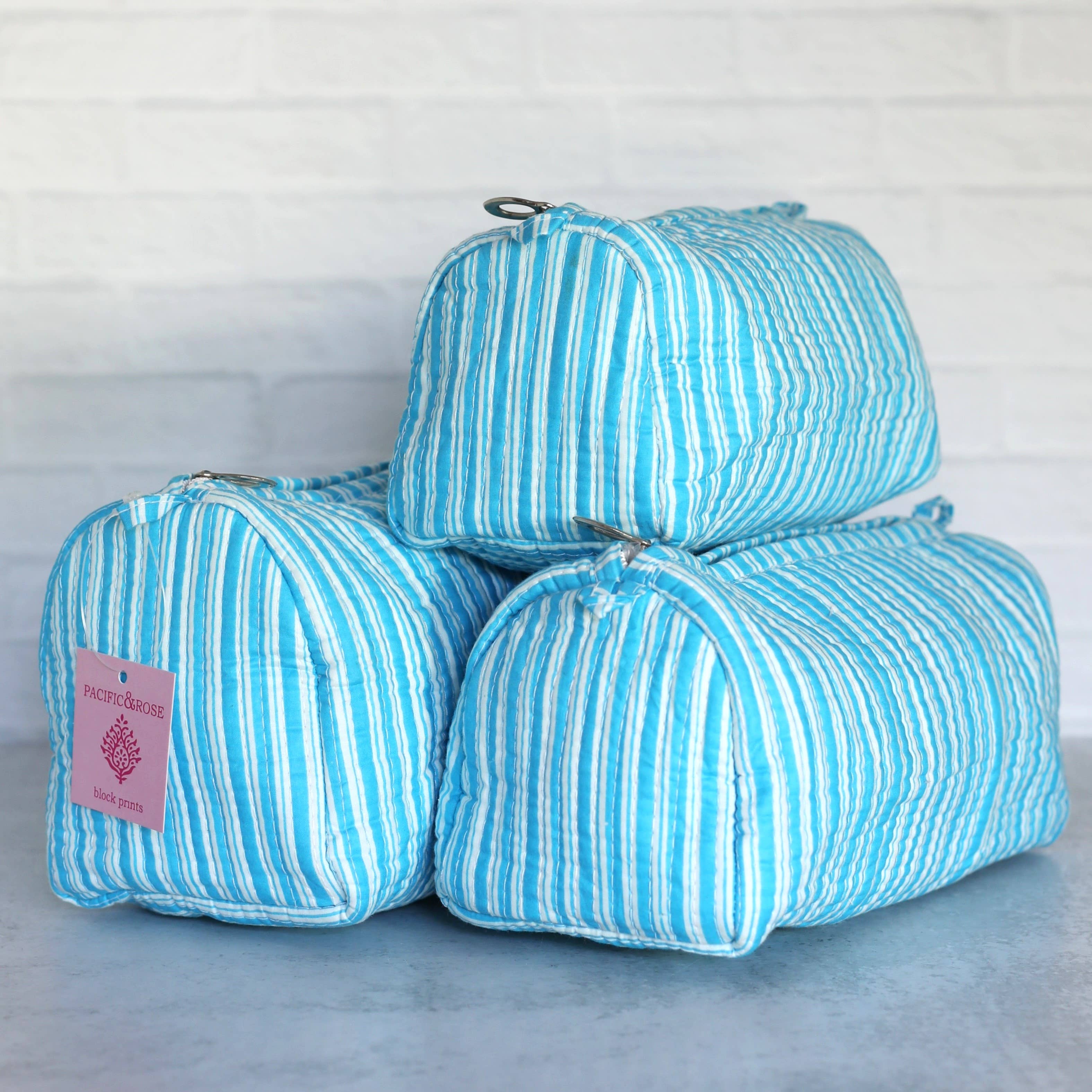 Cosmetic Bag Blue Stripe