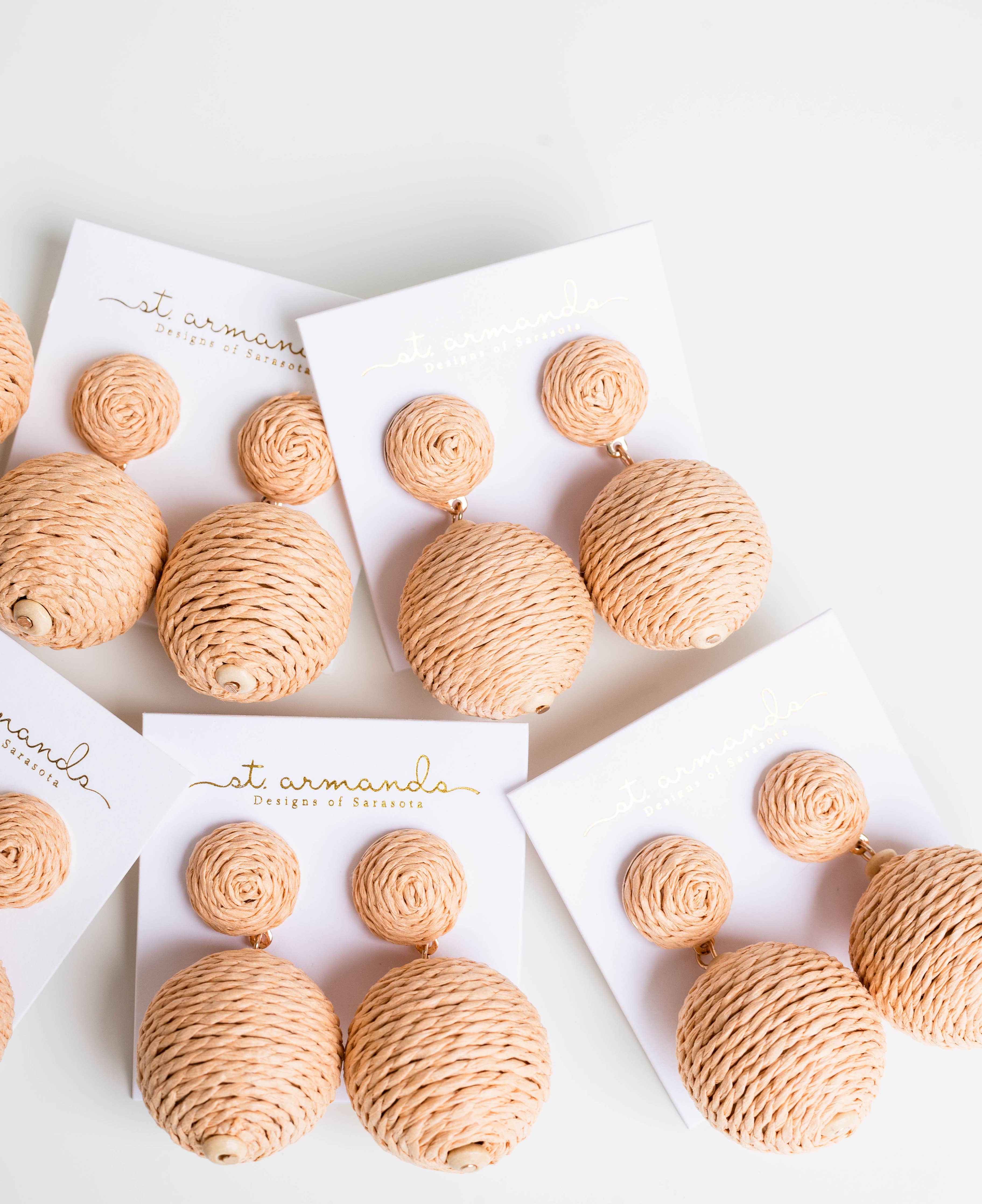 Natural Lido Pom Pom Statement Earrings