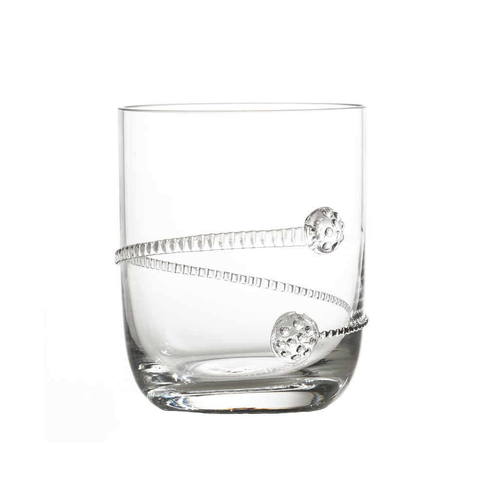 Stemless Cocktail Glass with Applied Rope Design