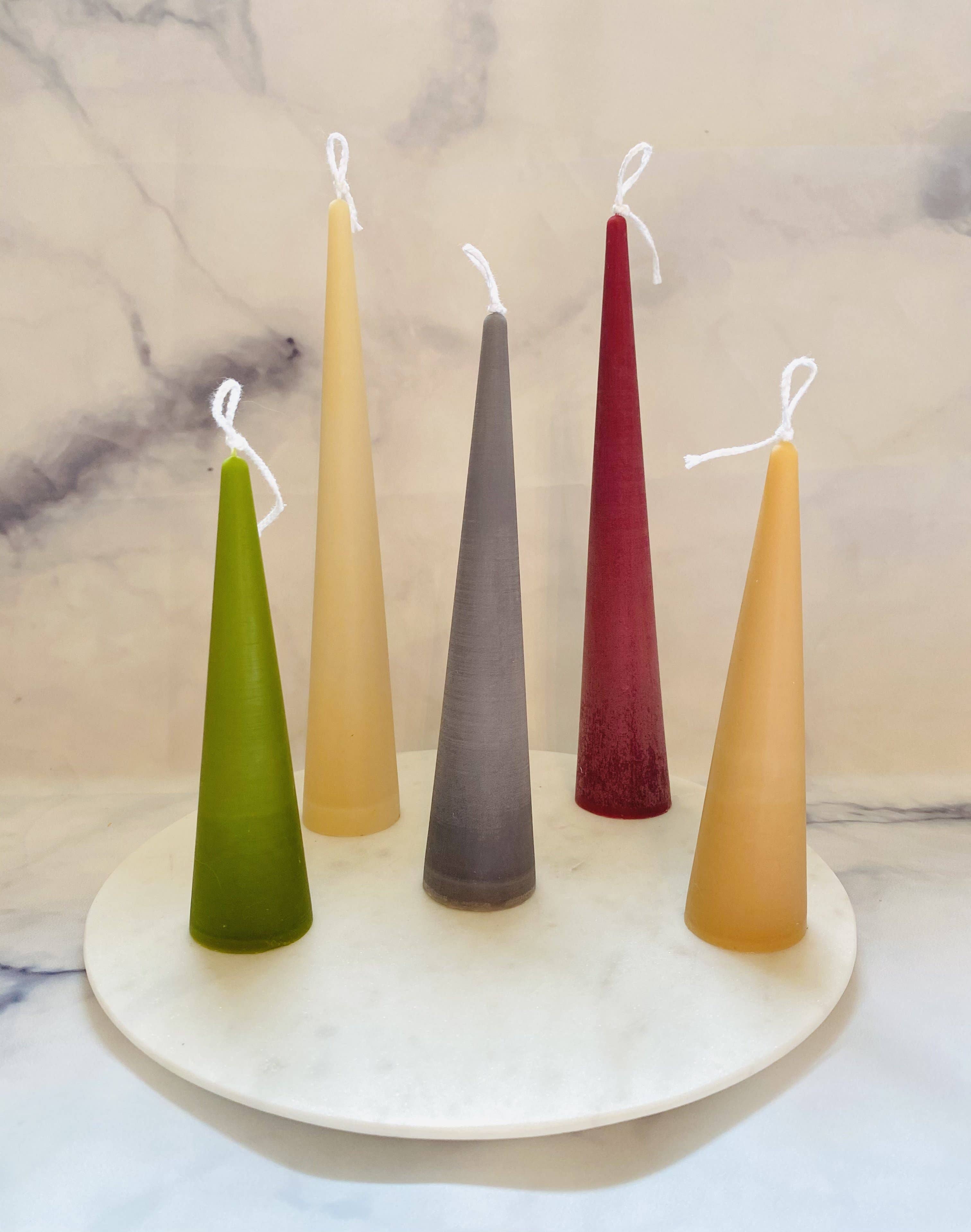 Neutrals Slim Cone Taper Beeswax Candle