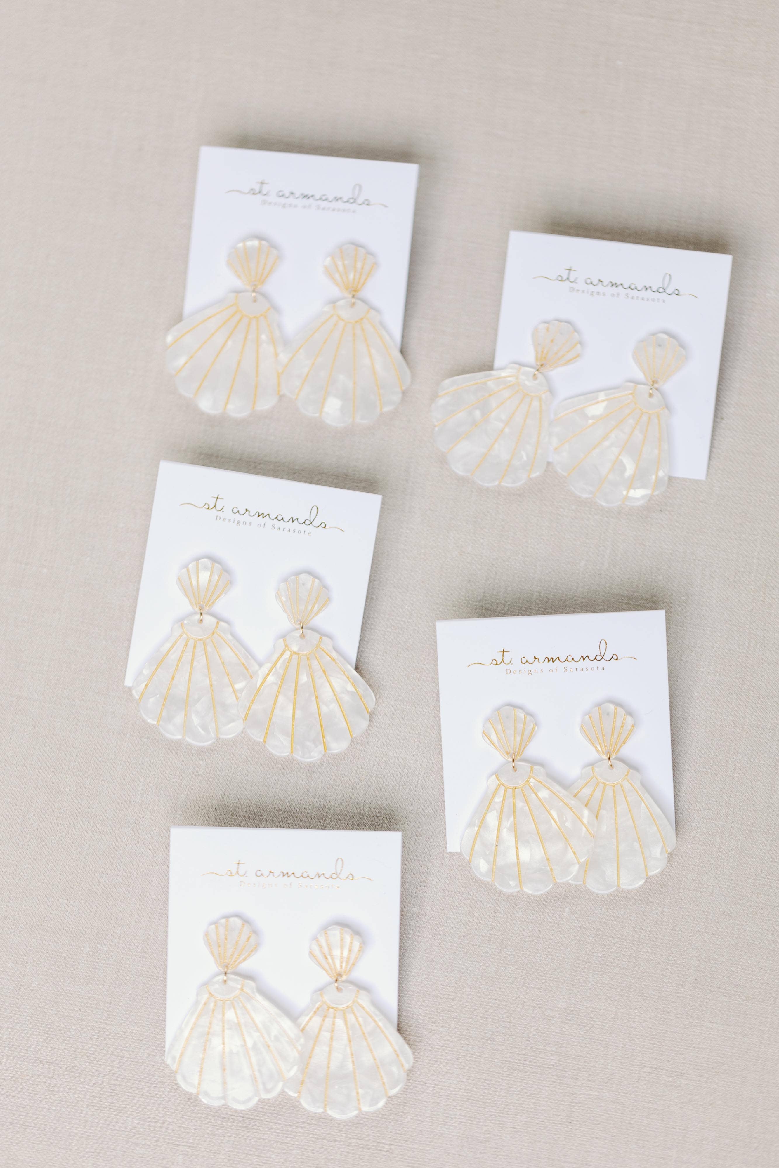 White Tortoise Statement Shell Earrings