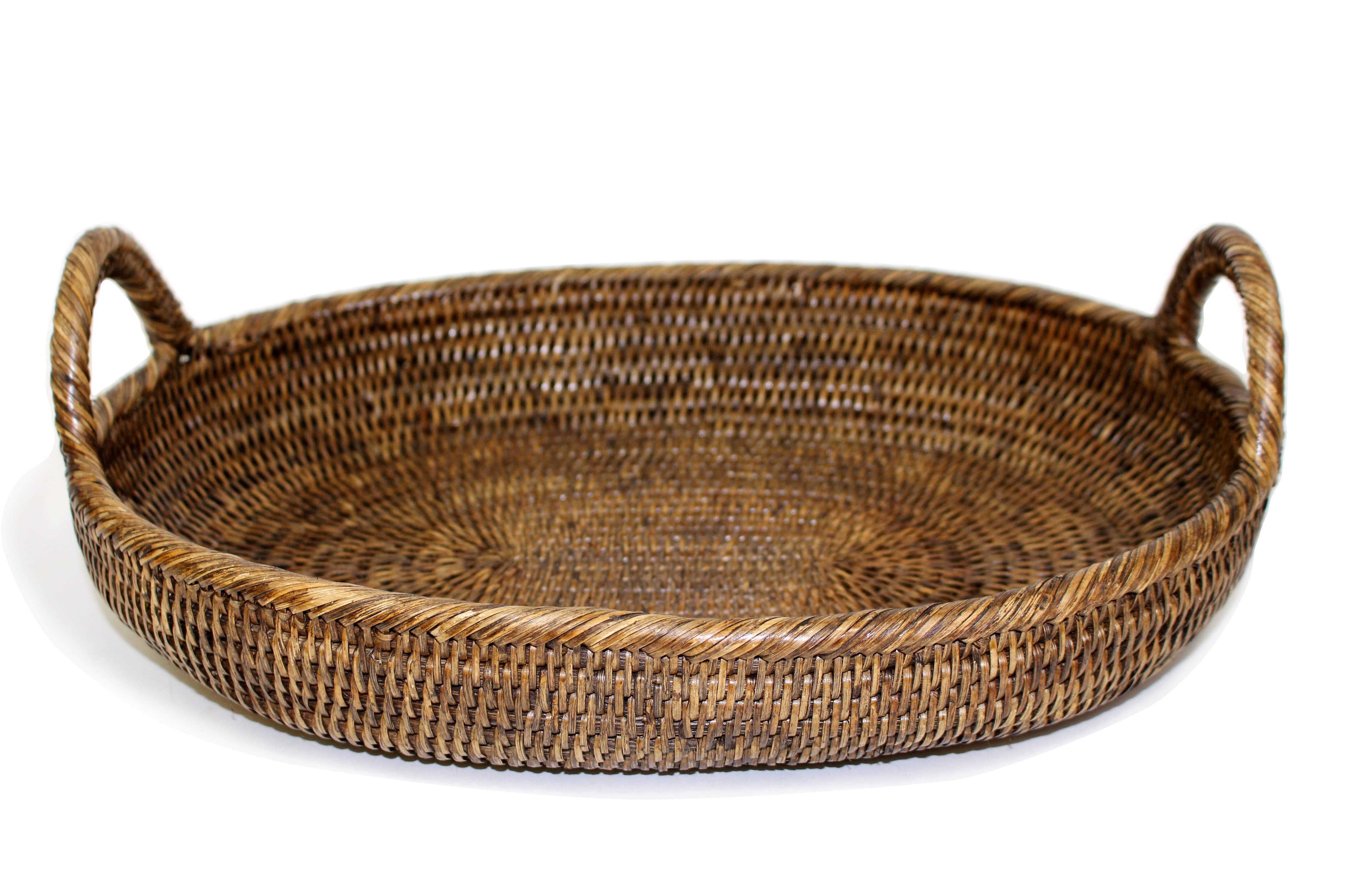 Oval Tray with Loop Handles - 16x13x2.5(5)'H