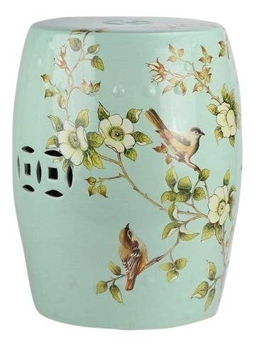 CHINOISERIE PALE GREEN GARDEN SEAT