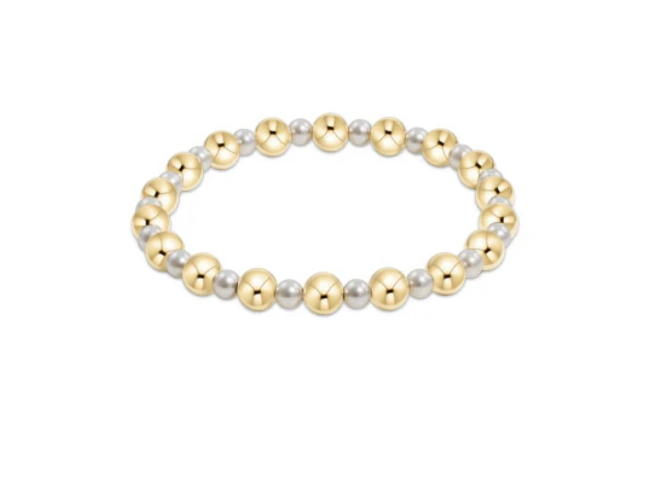 Pearl Grateful Pattern 4mm Bead Bracelet - 6 mm