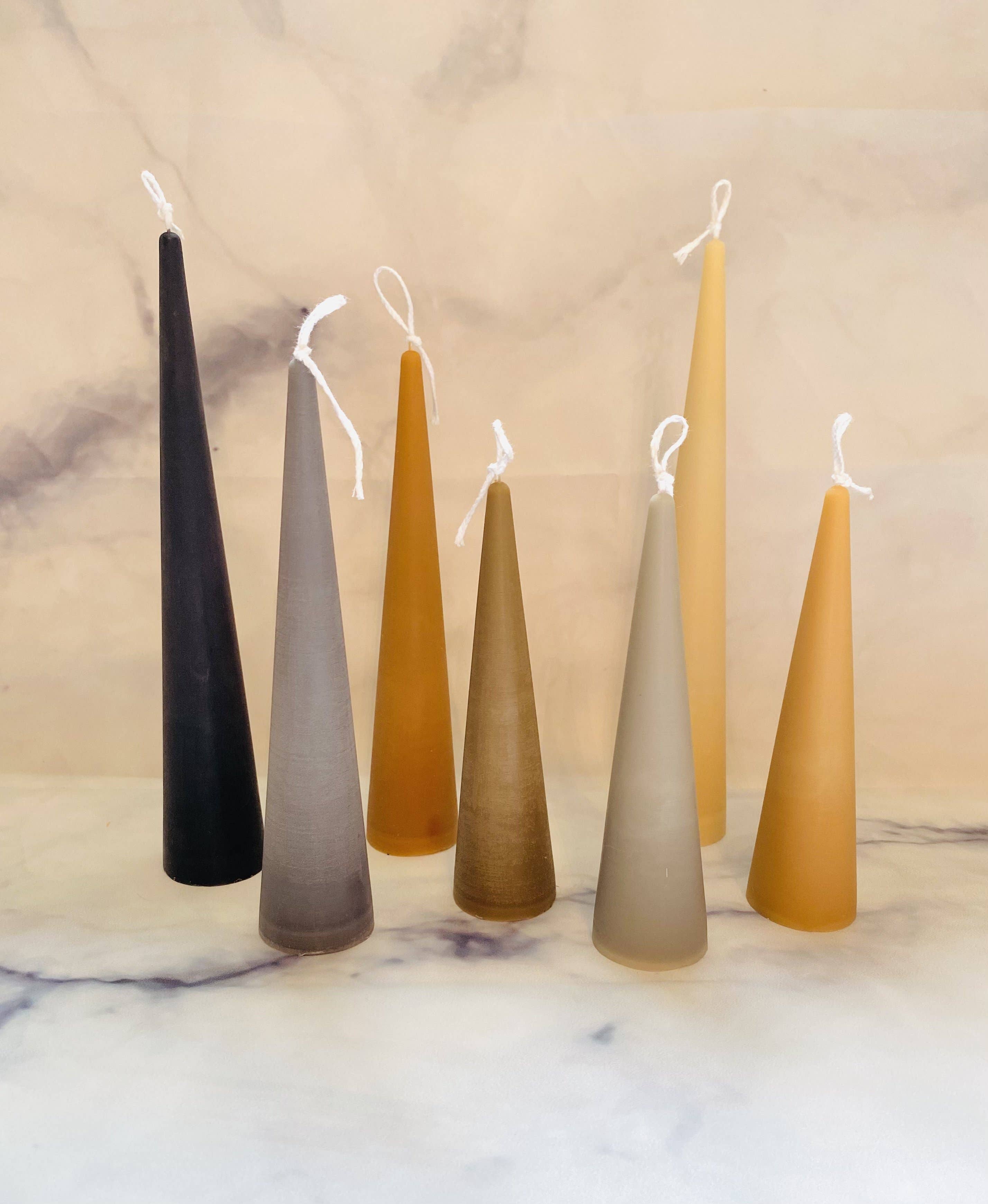 Neutrals Slim Cone Taper Beeswax Candle