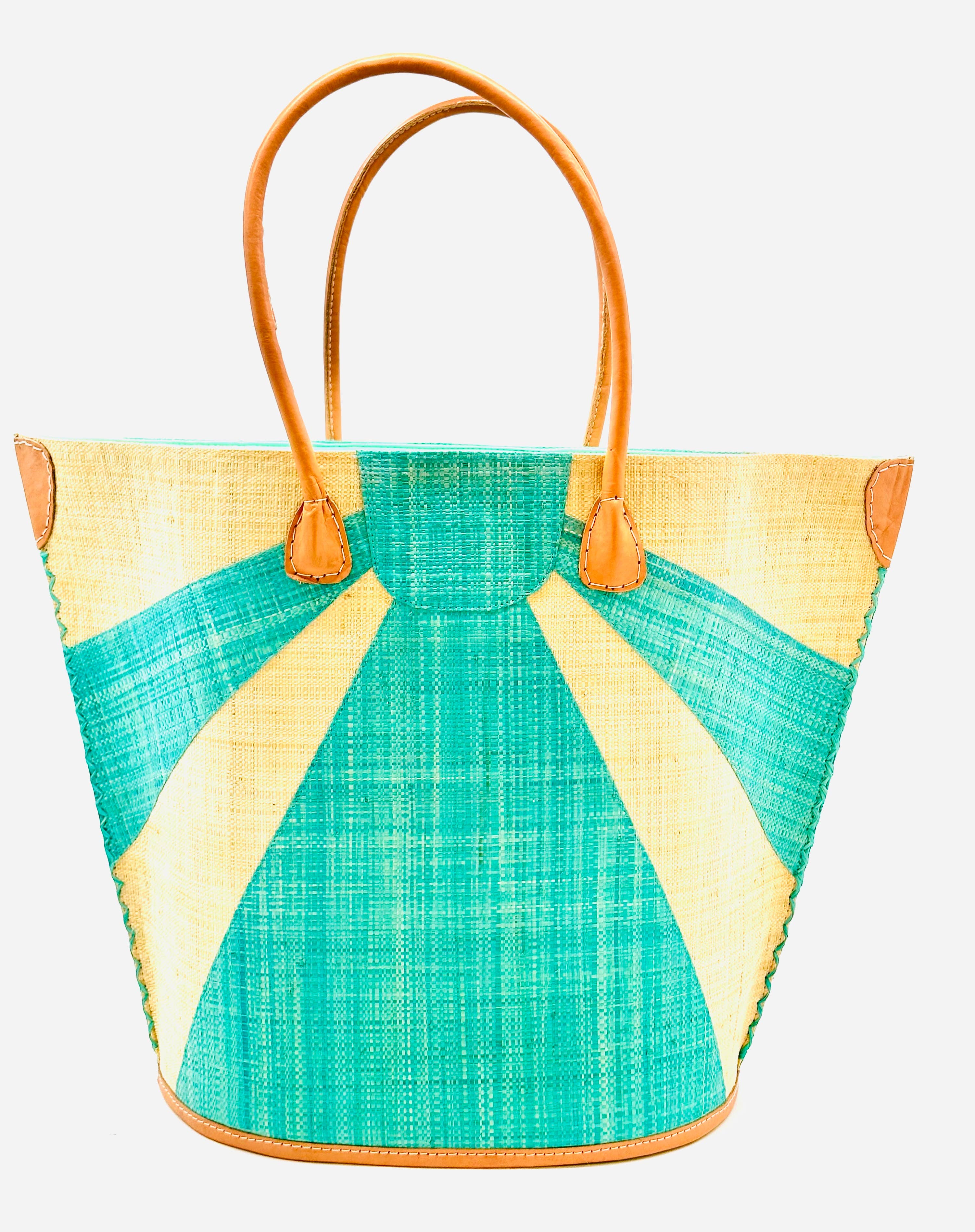 Sunburst Large Straw Tote Bag