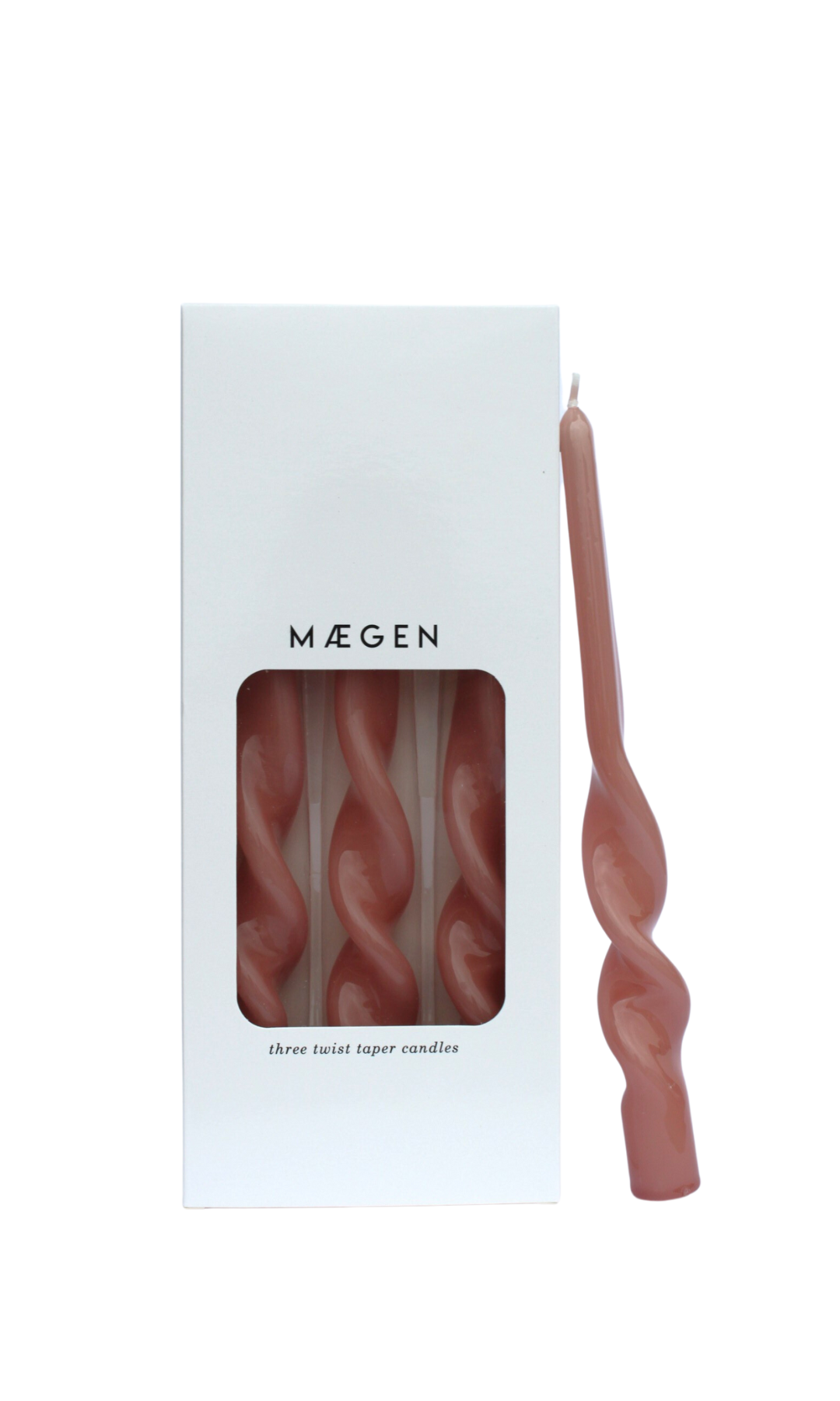 MÆGEN Twist Taper Candles -  Plaster Pink