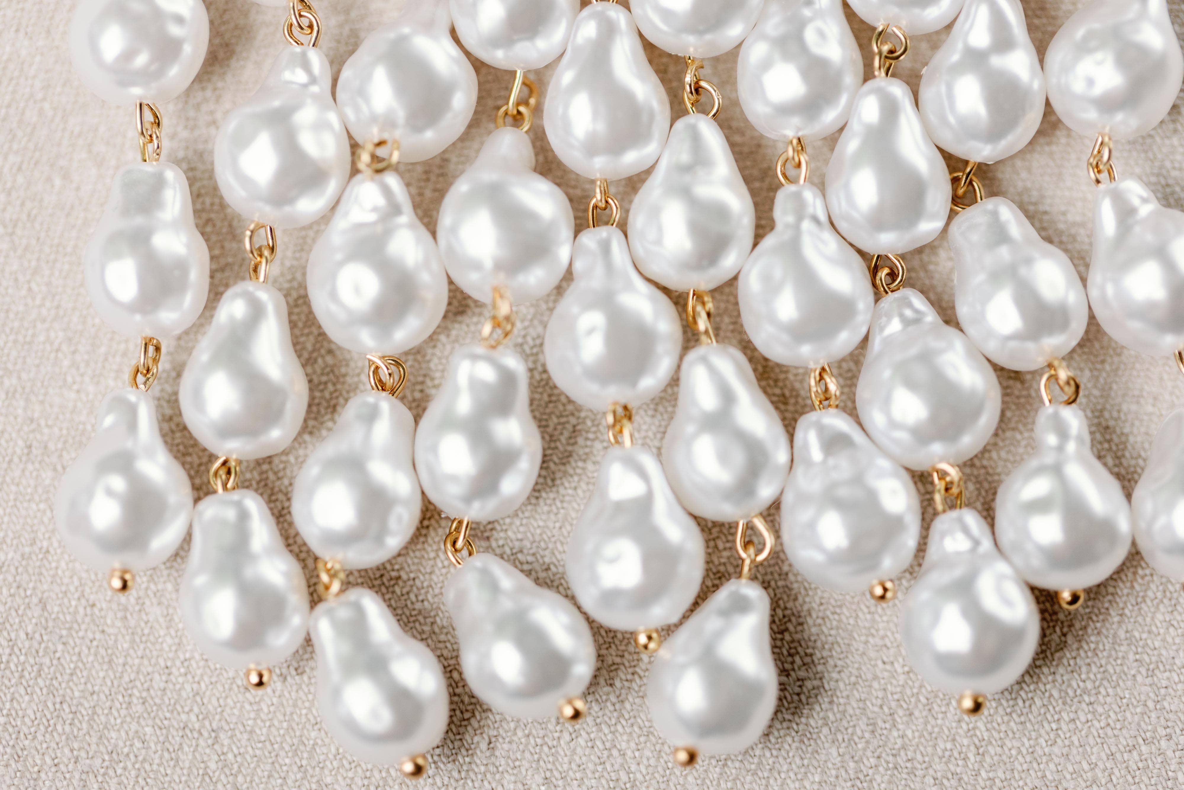 Natural Pearl Statement Drop Earrings