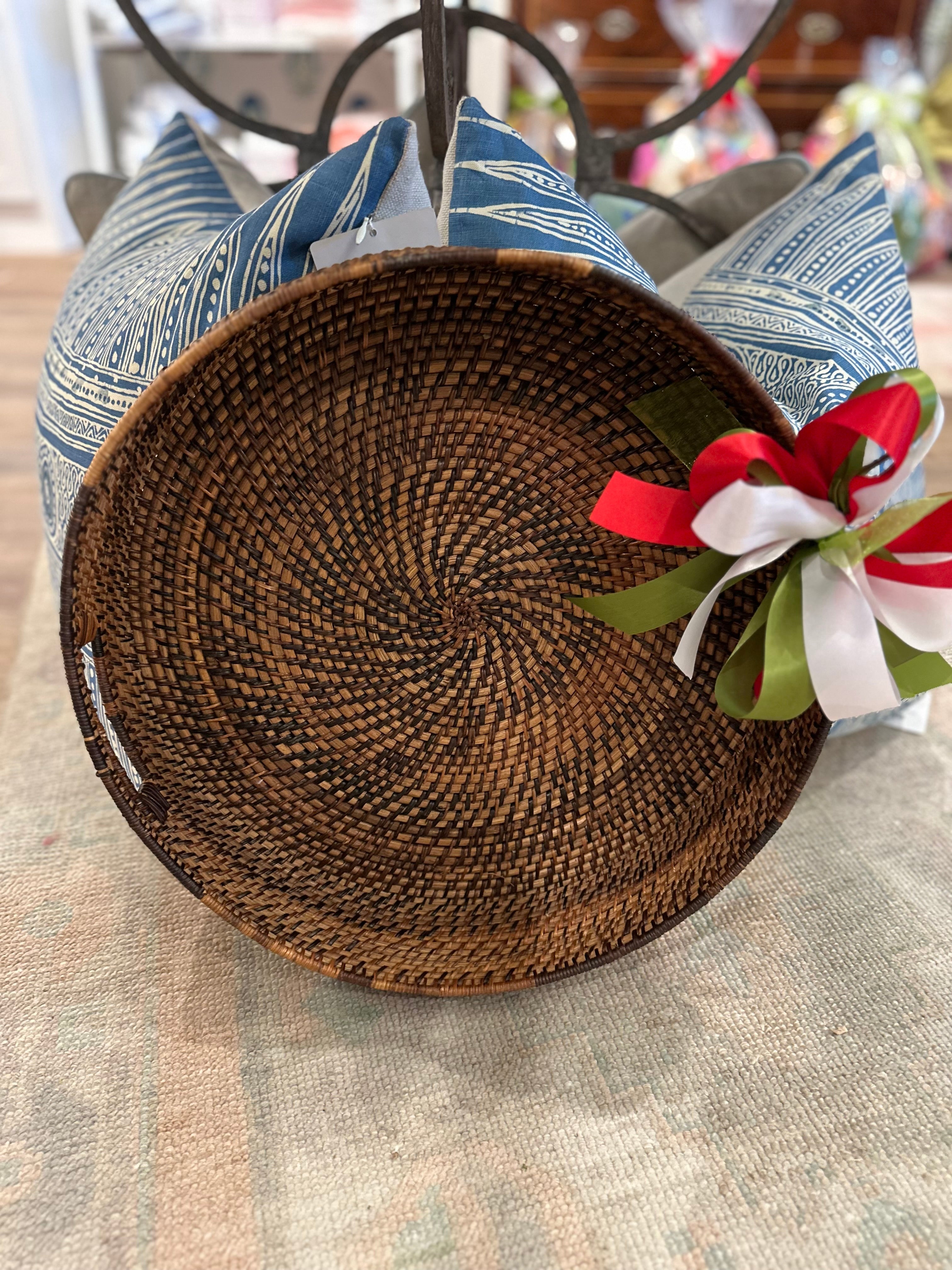 Woven Round Tray with Handles