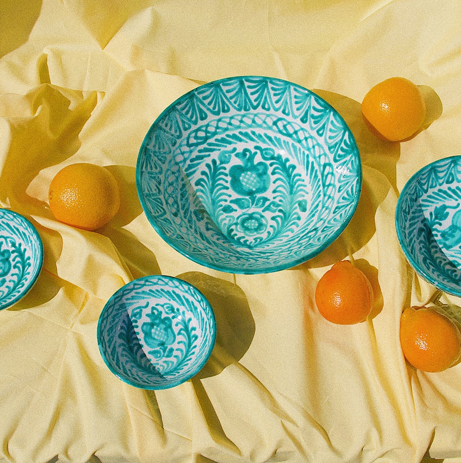 Large bowl with hand painted designs