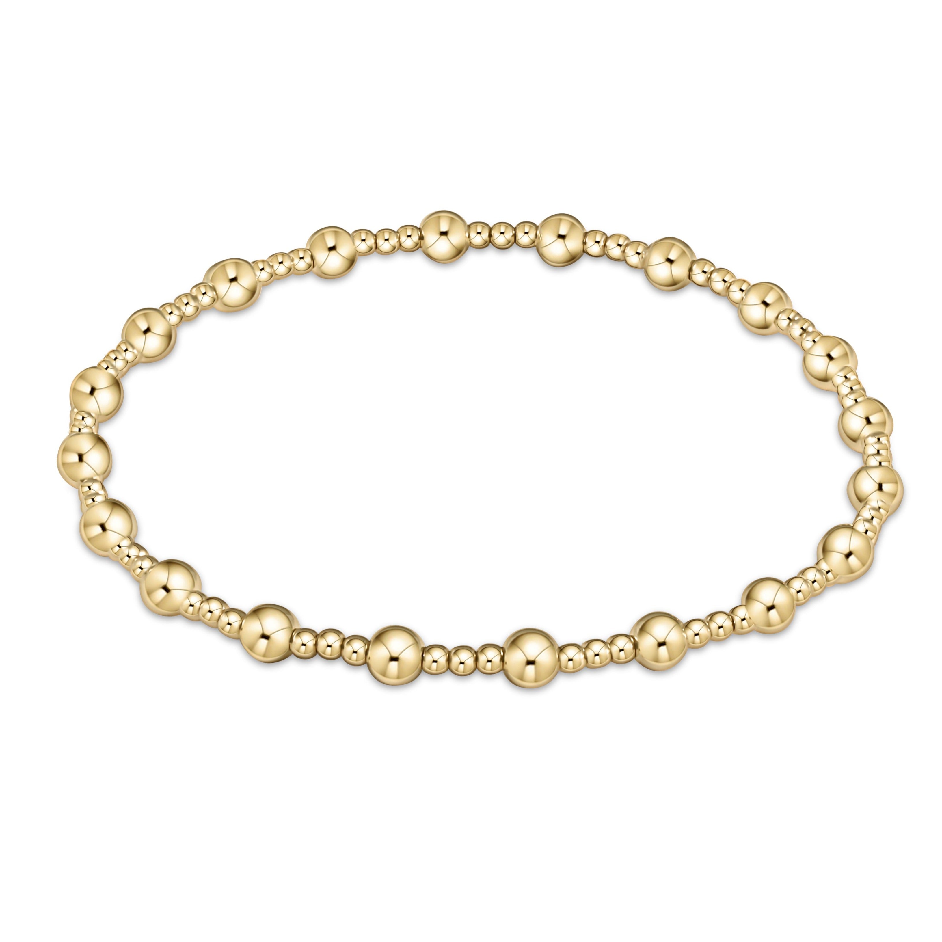 Classic Sincerity Pattern Bead Bracelet Gold