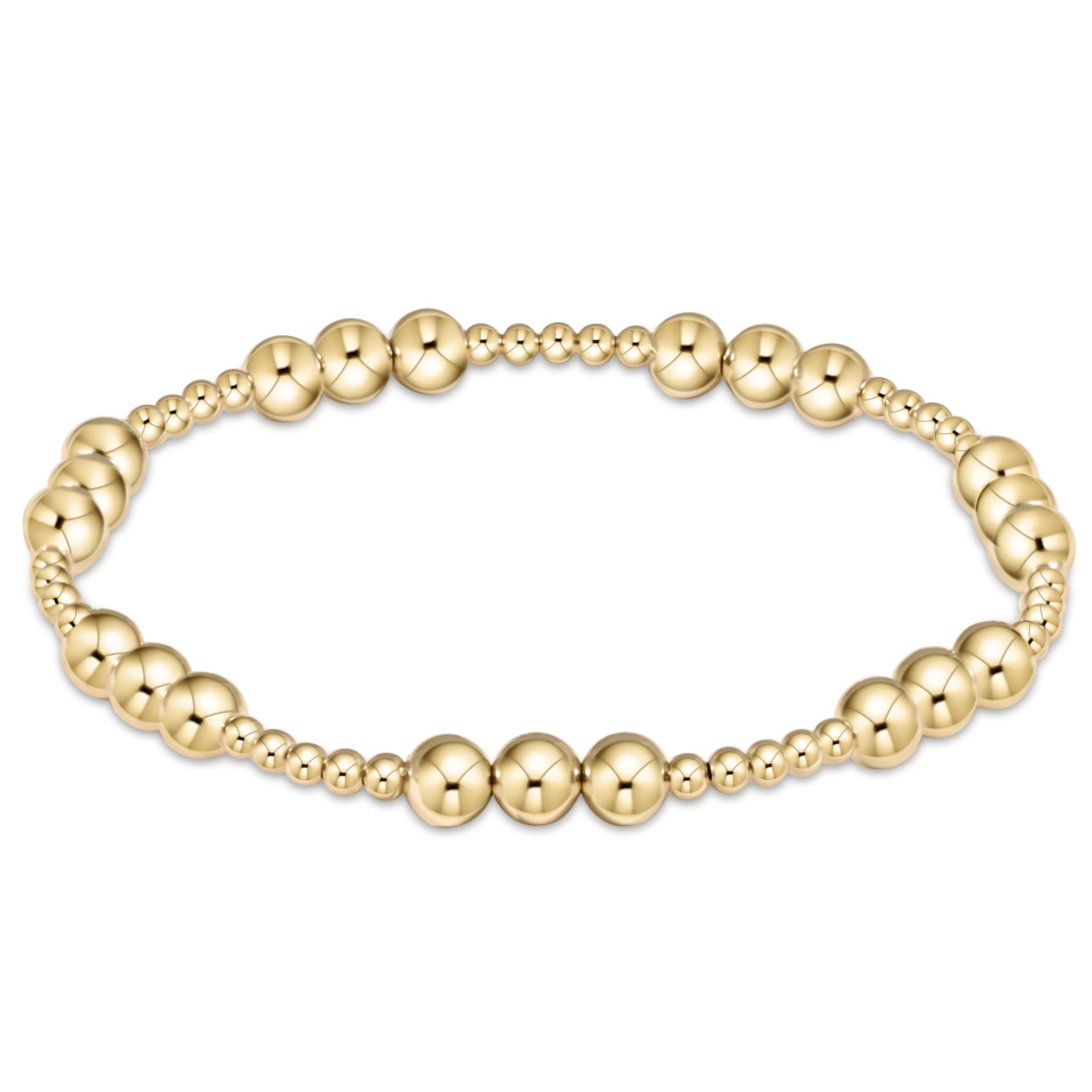 Classic Joy Pattern Bead Bracelet Gold