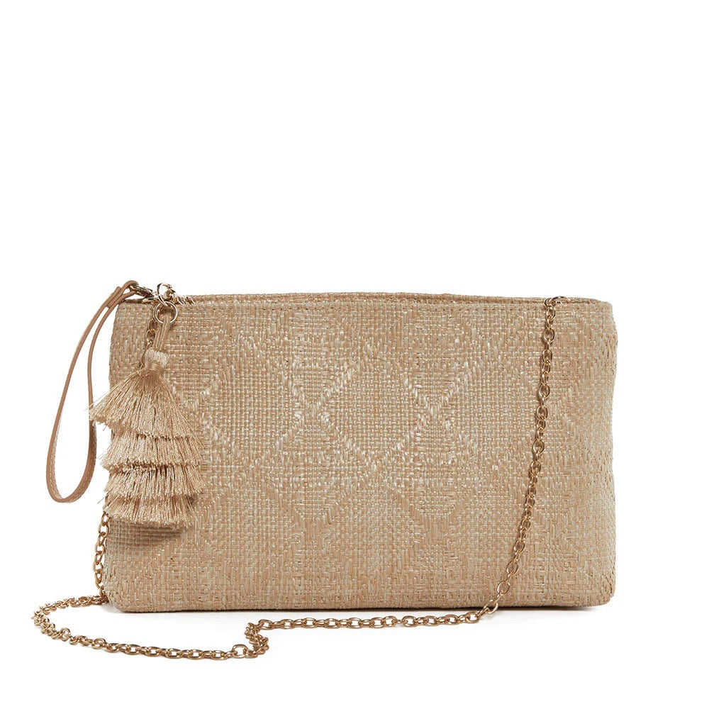 Luxe Bali Straw Island Clutch w/ strap