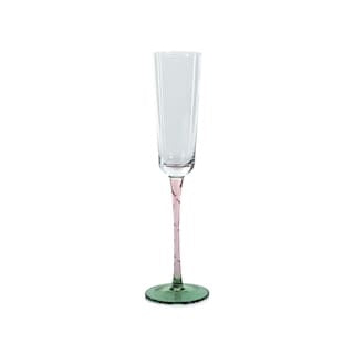 Sachi Green and Pink Champagne Glass