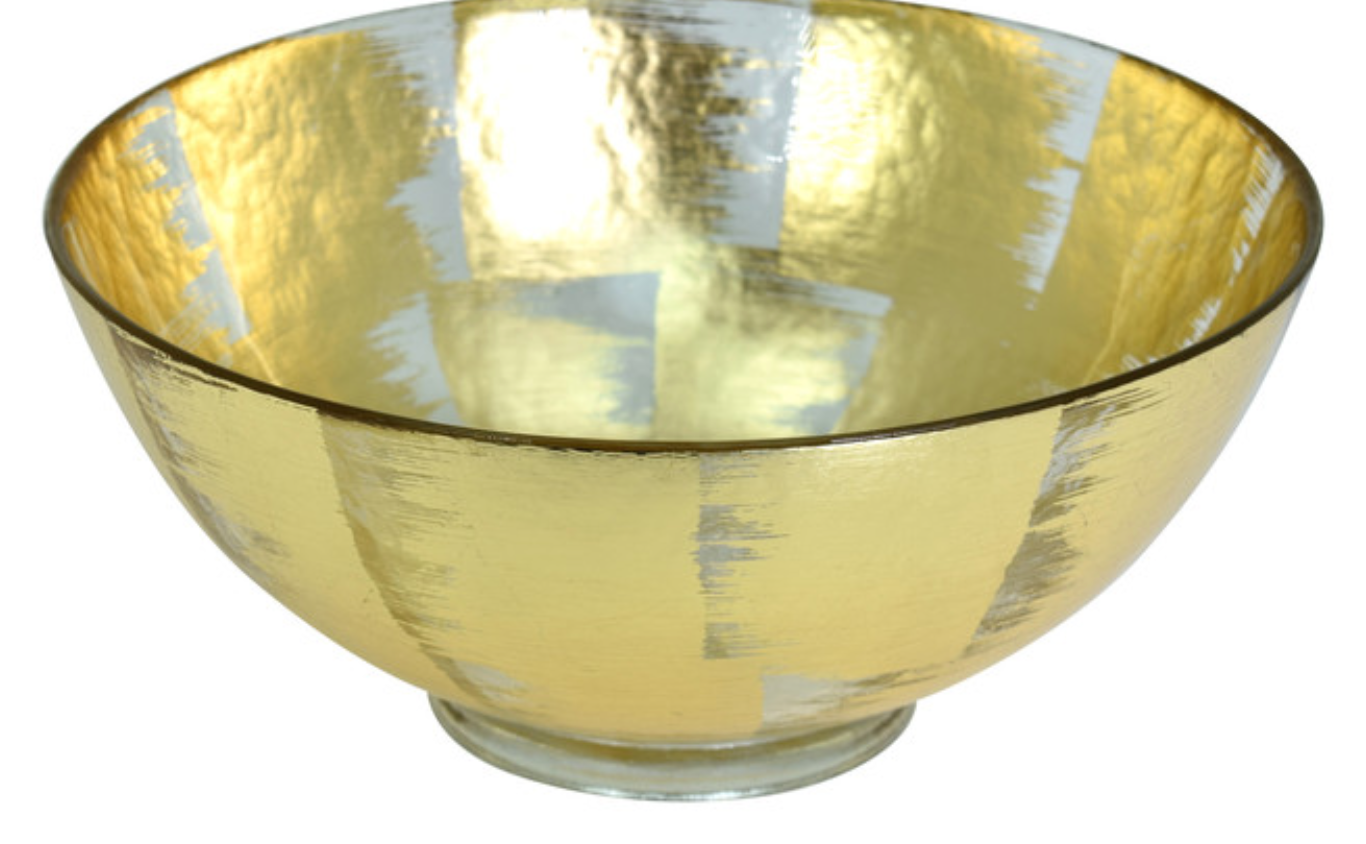 Glass Bowl on Pedestal - Gold by Tamara Childs