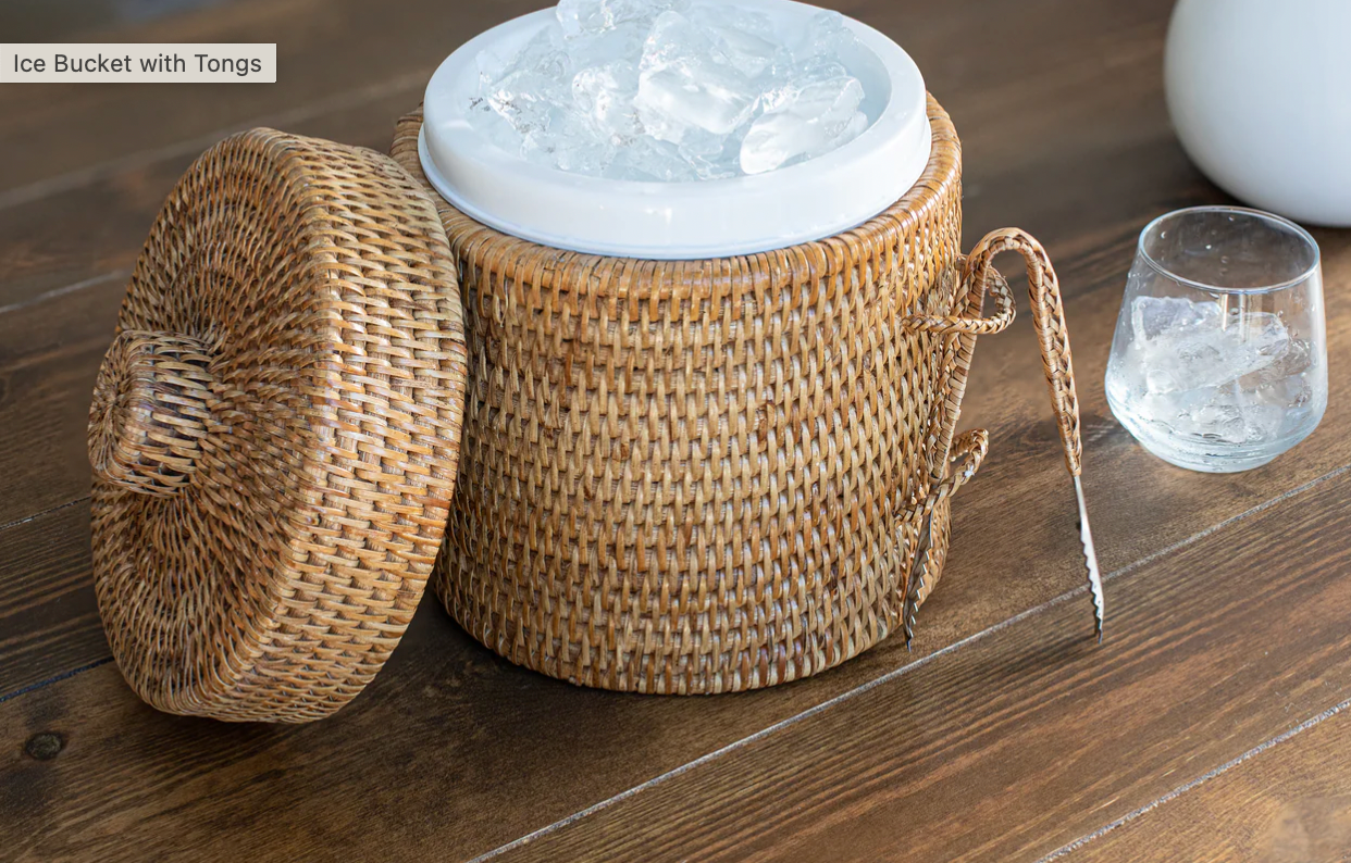 Ice Bucket with Tongs (Honey Brown)