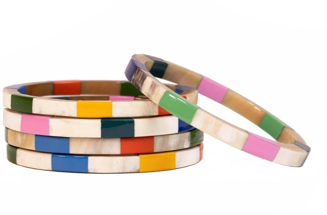 Watercolor Tile Bangle Set