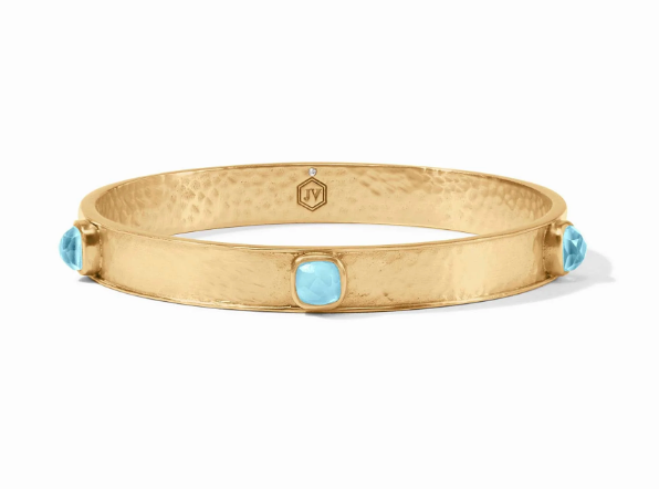 Catalina Stone Bangle- Iridescent Capri Blue