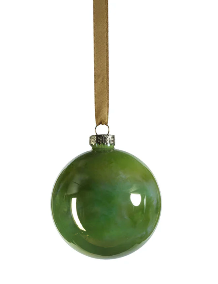 Solid luster glass ball ornament-green, 4