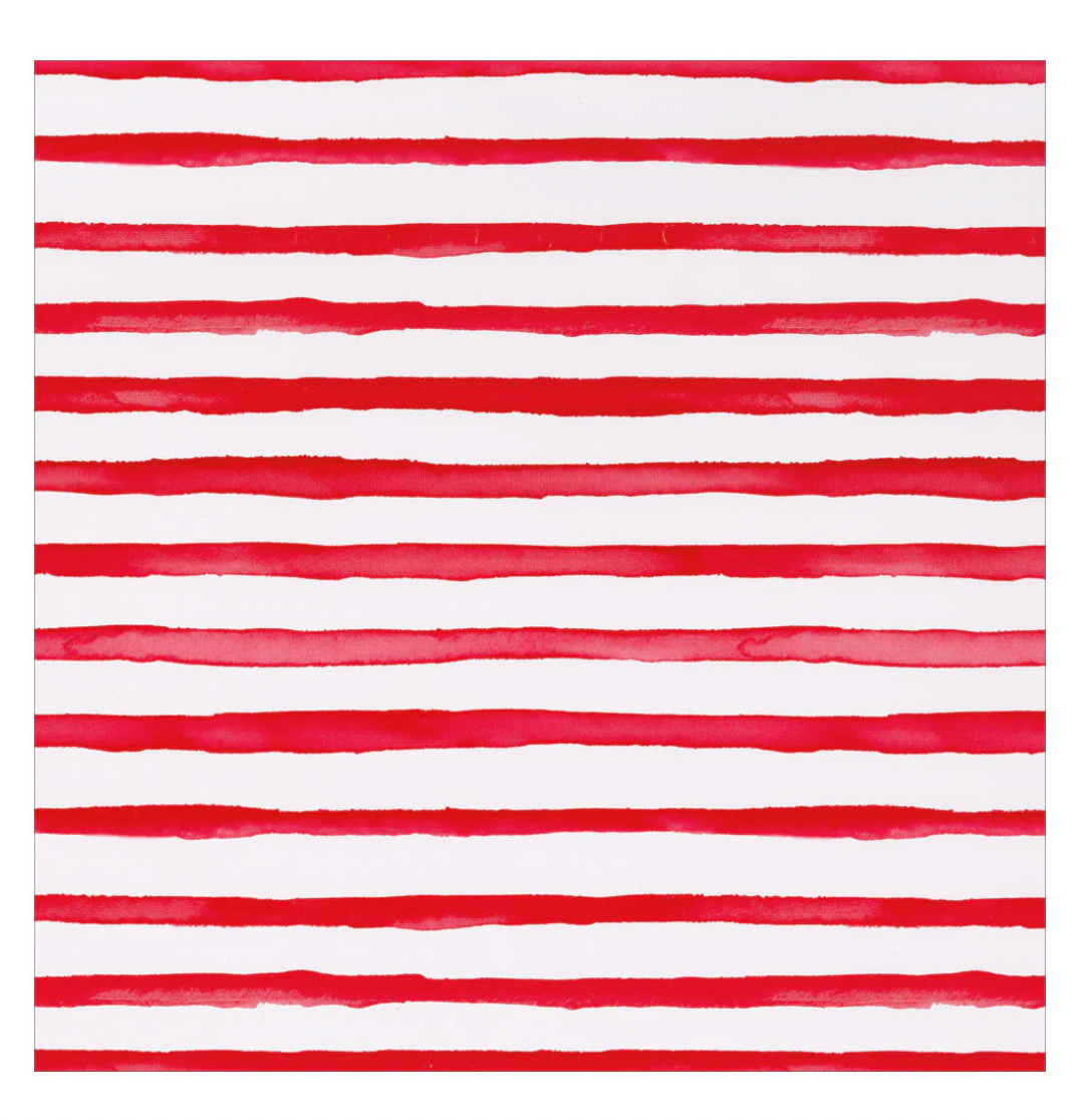 Painterly Stripe Red/White Stripe - Wrapping Paper