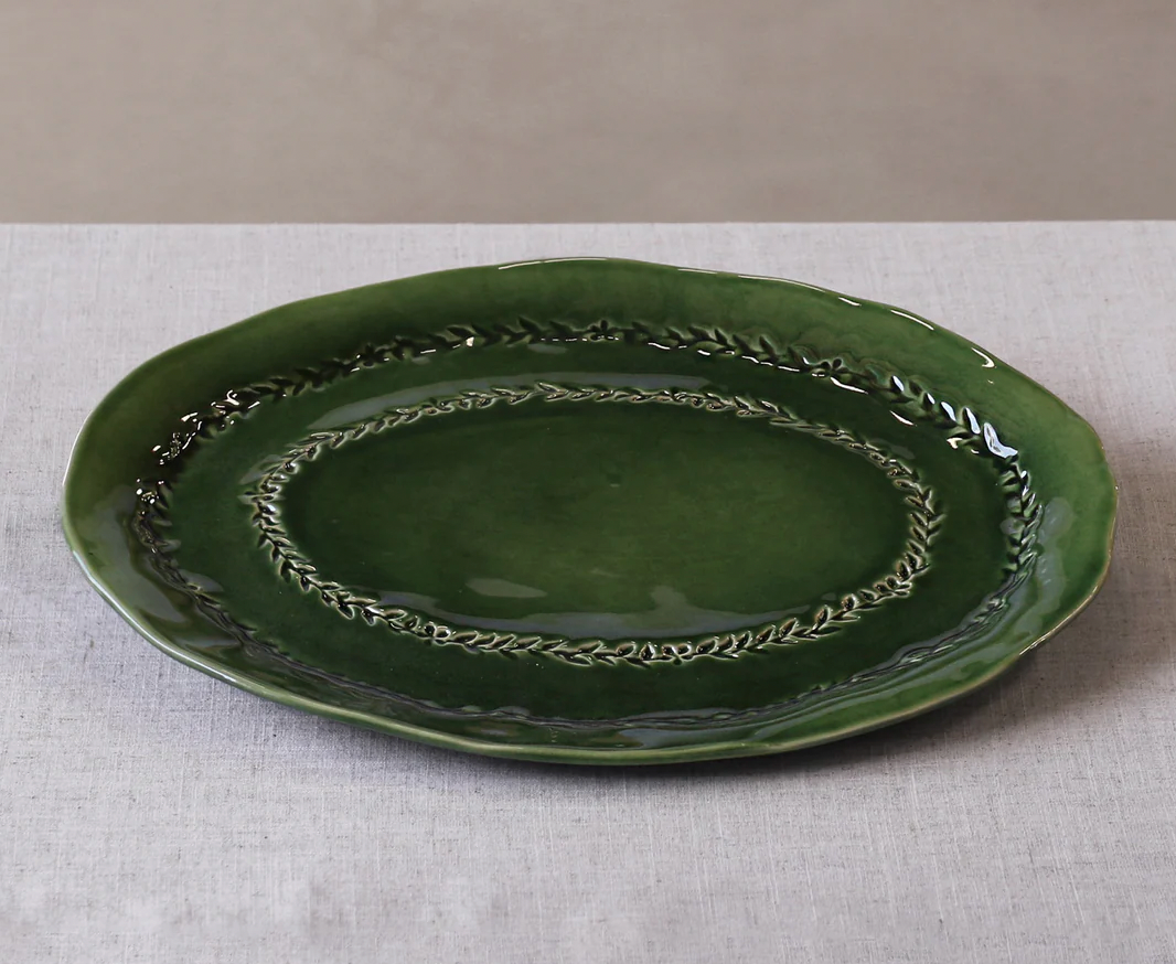 CERAMIC Valentina Oval Platter (Green)