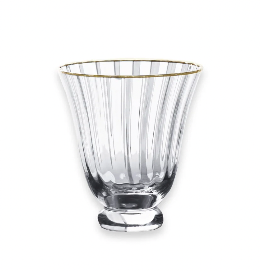 GLASS Audrey Stemless All Purpose Glass with Gold Rim