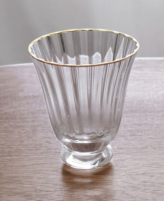 GLASS Audrey Stemless All Purpose Glass with Gold Rim