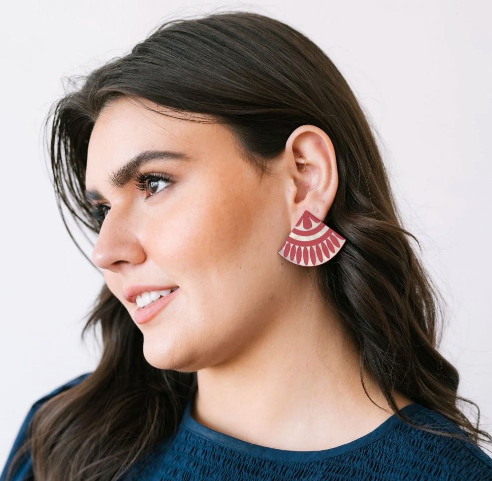 Cranberry Tile Earrings