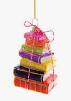 Stacked Tomes bright ornament