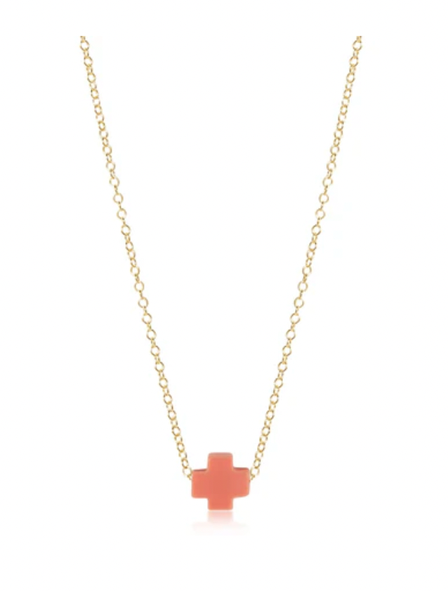 16" Necklace Gold- Signature Cross