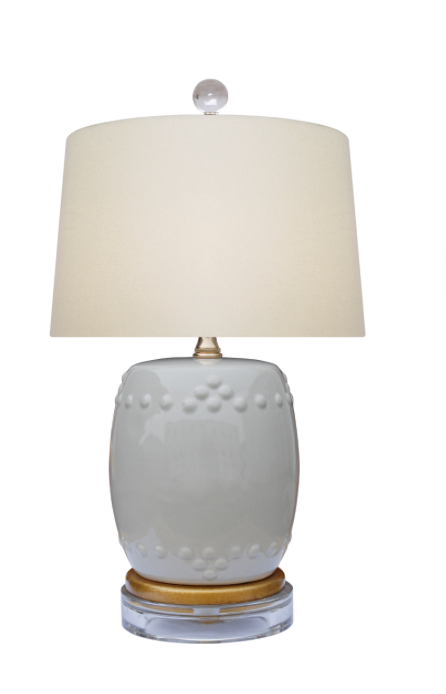 Porcelain Grey Stool Lamp