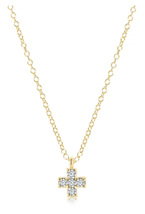 enewton 14kt gold and diamond signature cross necklace