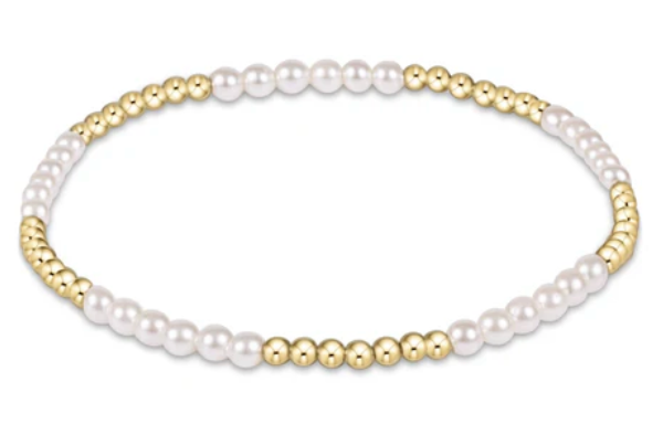 classic blissful pattern 2.5mm bead bracelet - 3mm pearl